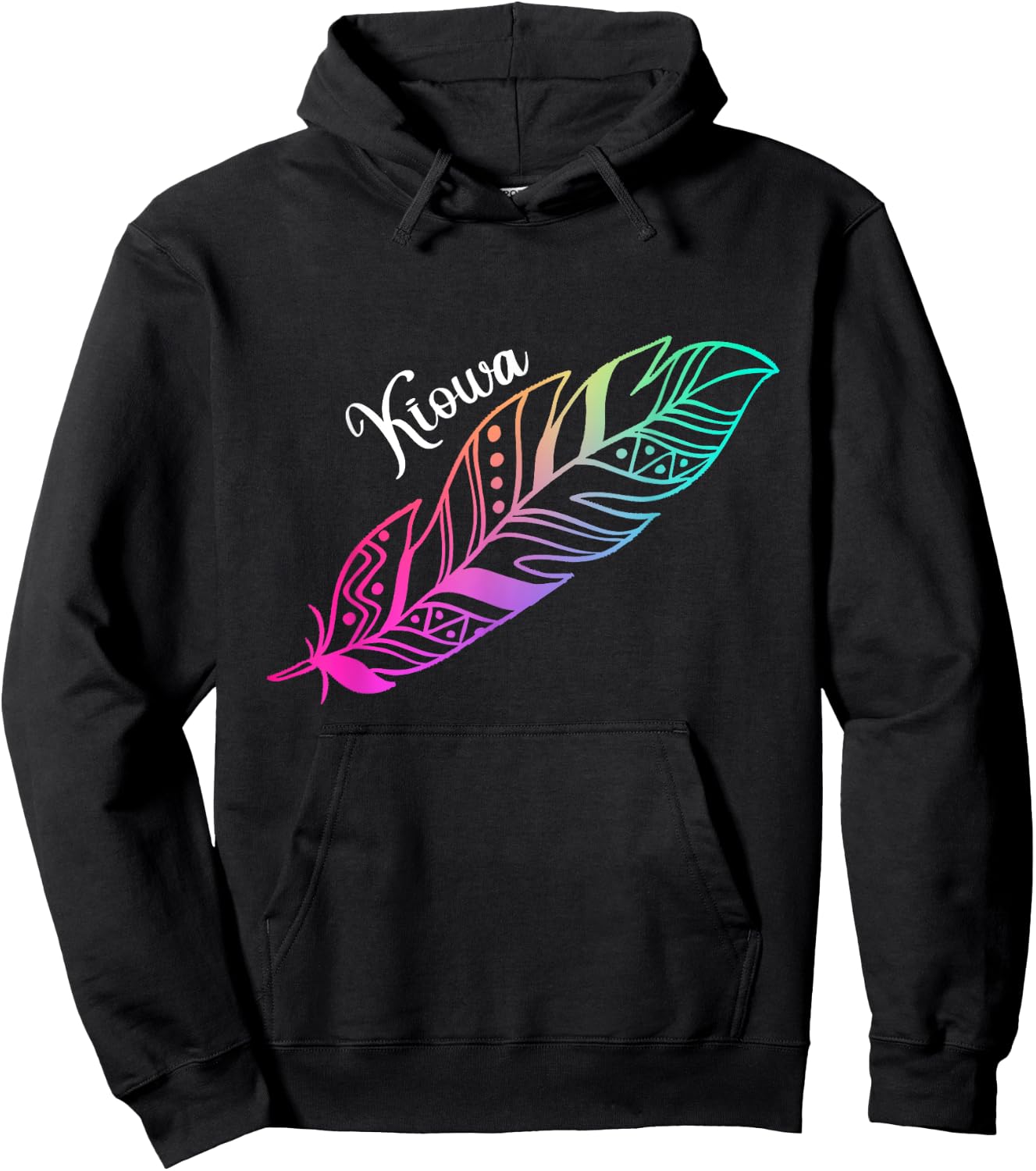Indigenous Feather Native American Kiowa Tribe Hoodie - Hoodie | Black