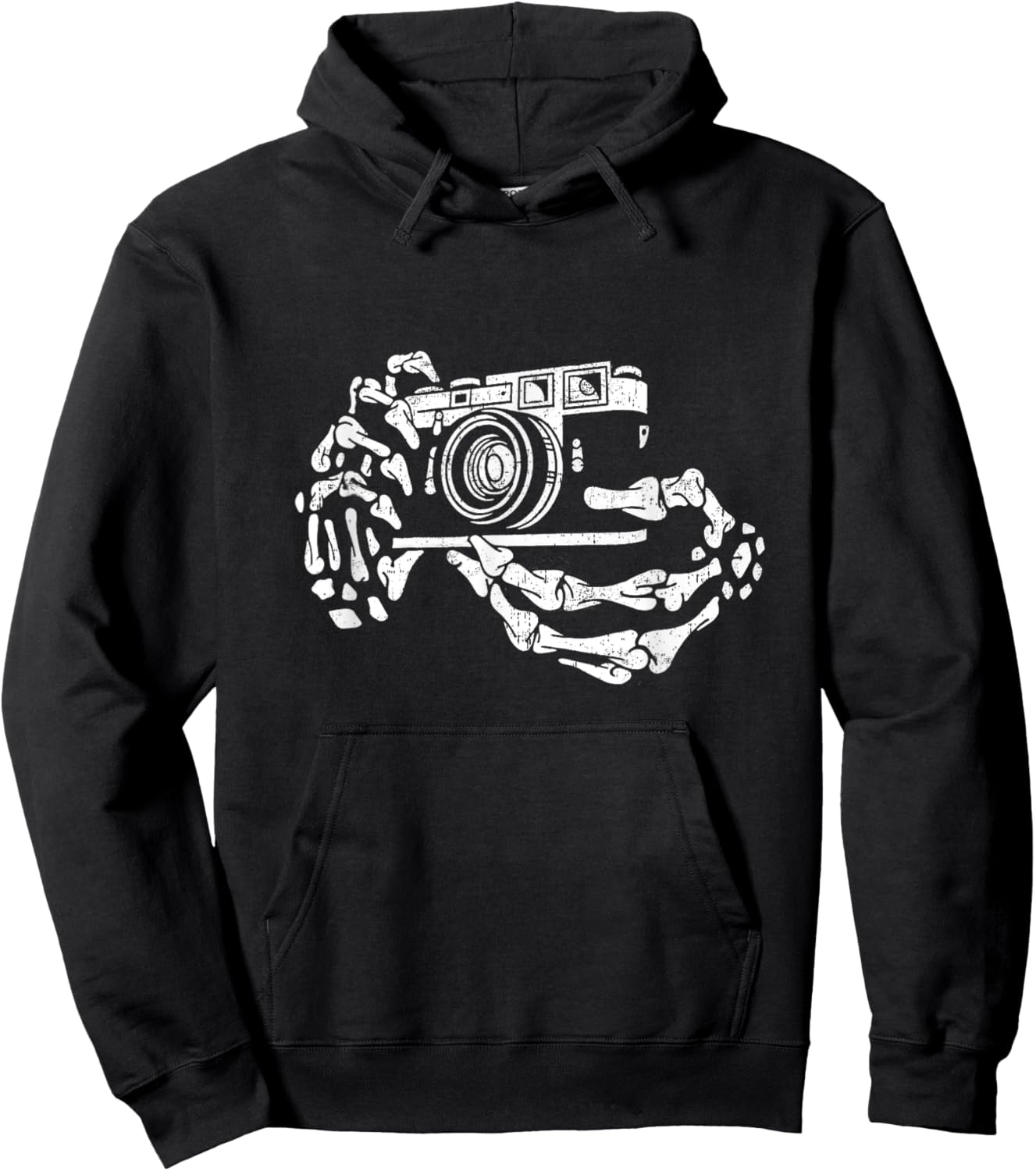 Skeleton Photographer Hand Funny Costume Halloween Hoodie - Hoodie | Black