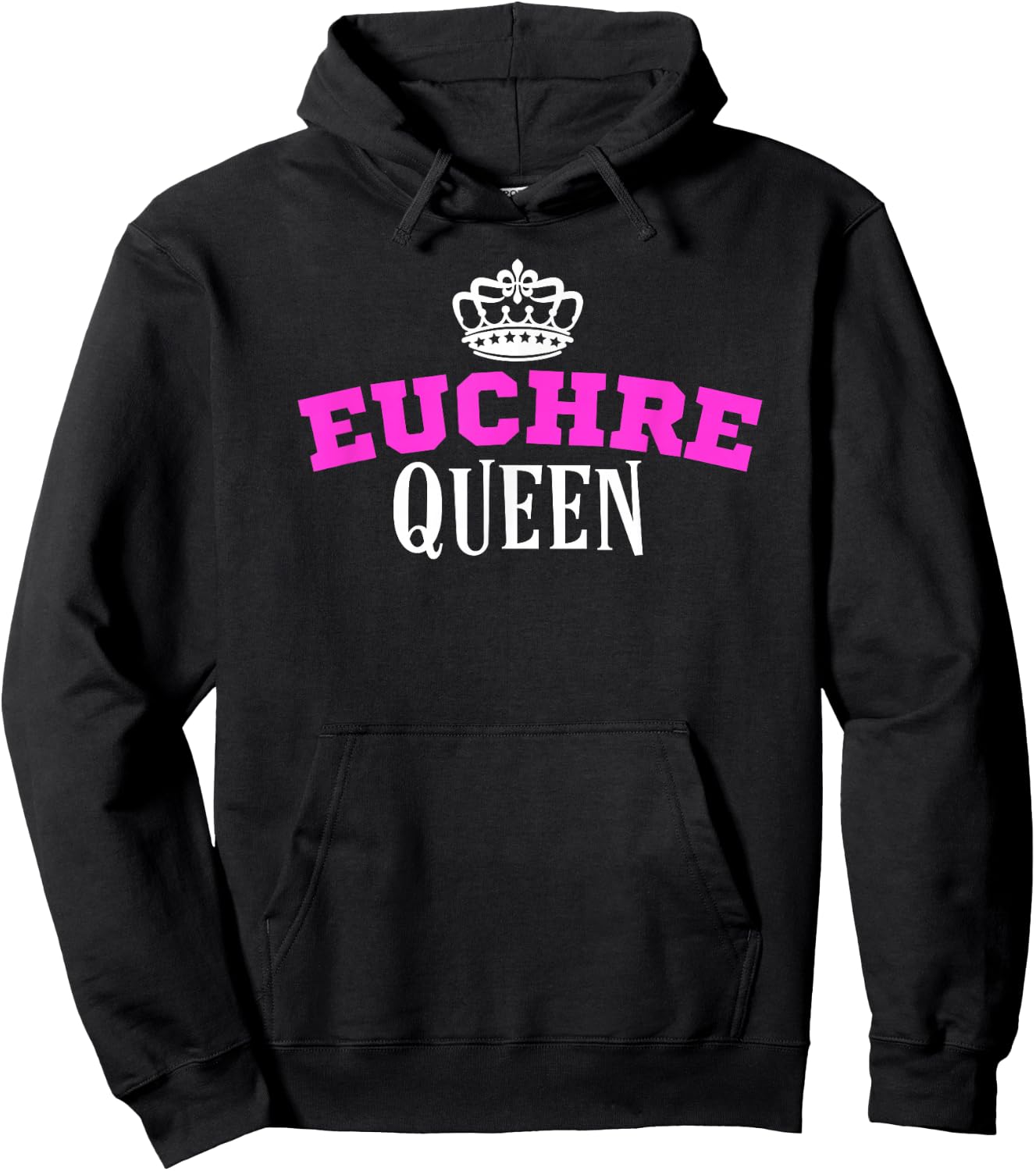 Euchre Card Game Queen Mom Gift Aunt Hearts Clubs Hoodie - Hoodie | Black