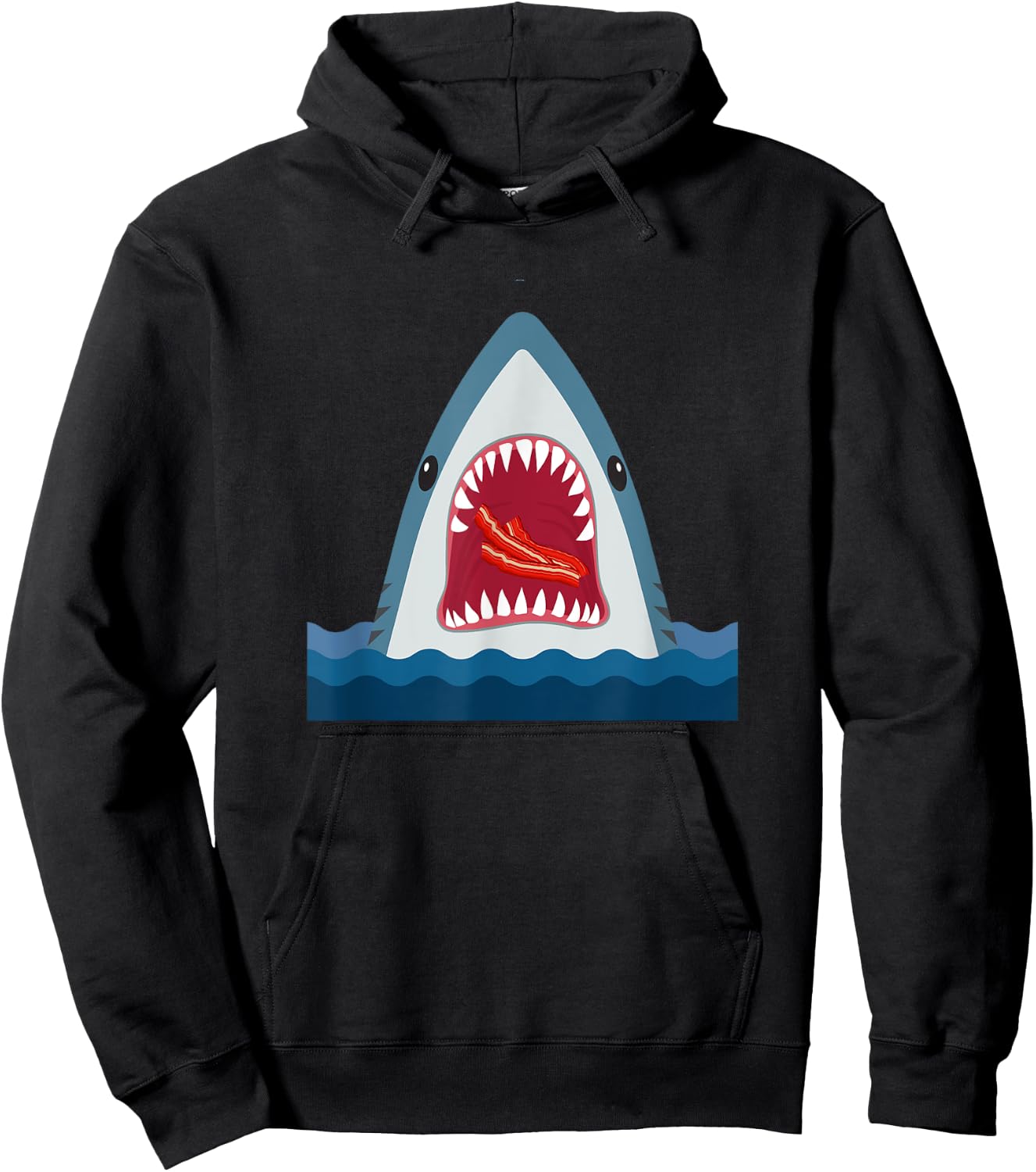 Shark Design Shark Food Bacon Food Lover Gift Hoodie - Hoodie | Black