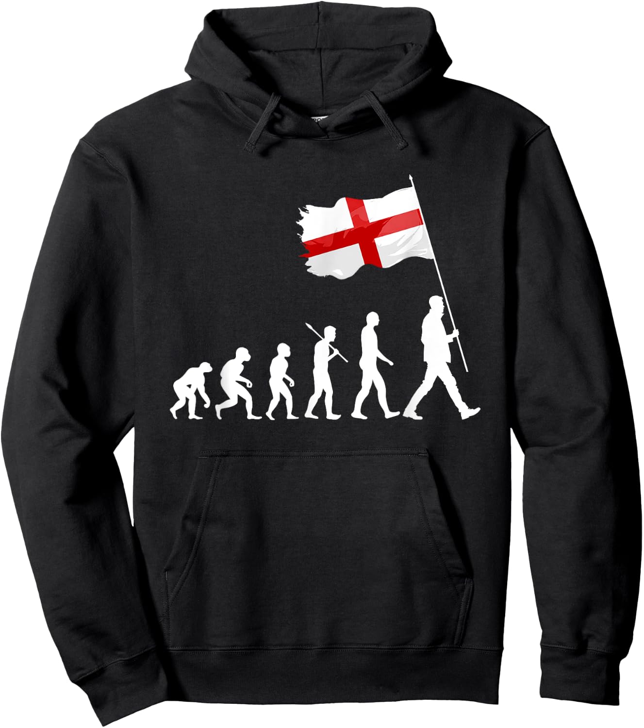 Evolution England Flag English Saint George's Day Patriotic Hoodie - Hoodie | Black
