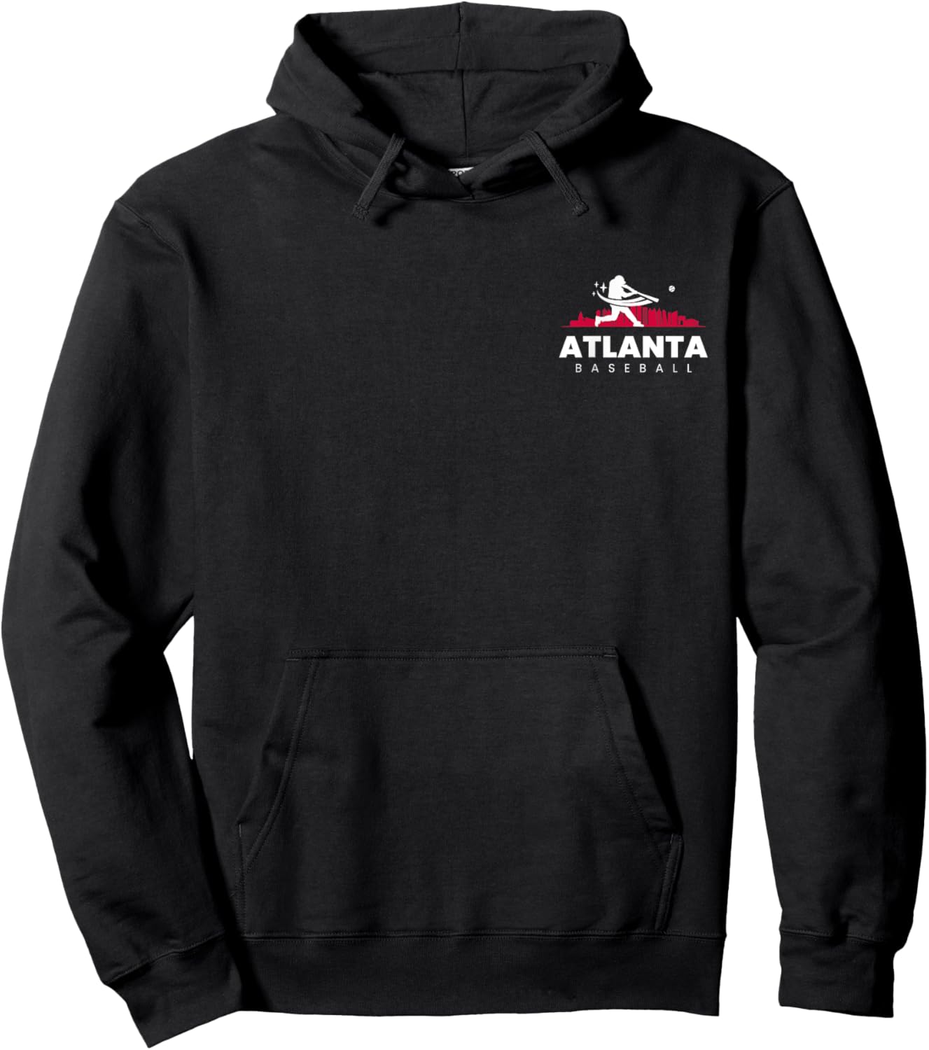Atlanta Baseball Vintage Minimalist Retro Baseball Lover Hoodie - Hoodie | Black