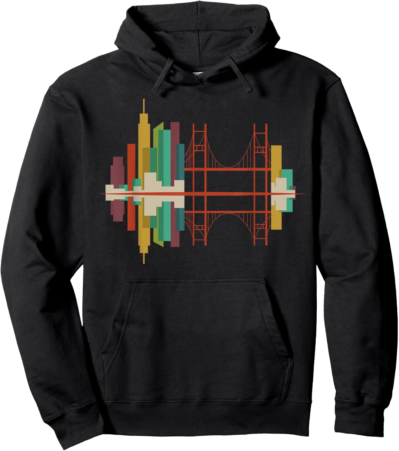San Francisco Skyline Abstract SF Skyline t Shirt Hoodie - Hoodie | Black