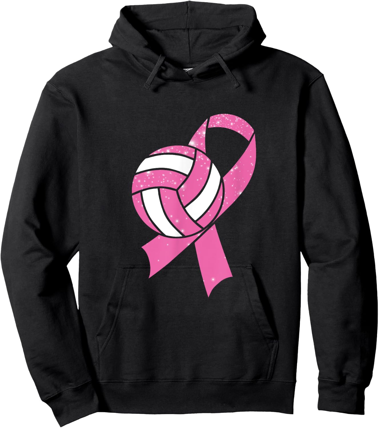 Breast Cancer Awareness Survivor Fighter Volleyball Player Hoodie - Hoodie | Black