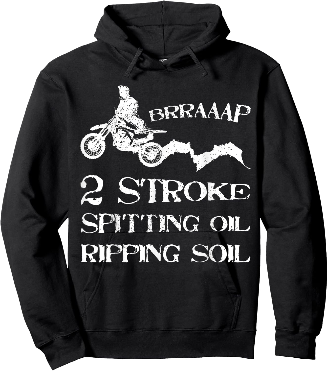 Dirt Bike 2 Stroke Motorcycle Rider Motocross Off-Road Biker Hoodie - Hoodie | Black