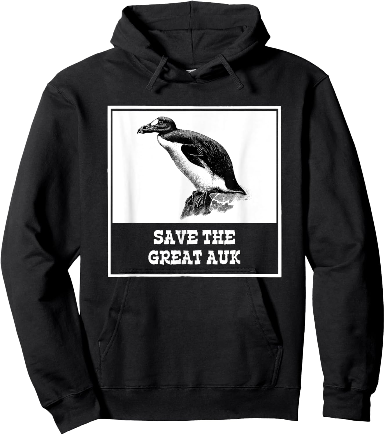 Save The-Great Auk Funny Extinct Animal Weird Bird Hoodie - Hoodie | Black