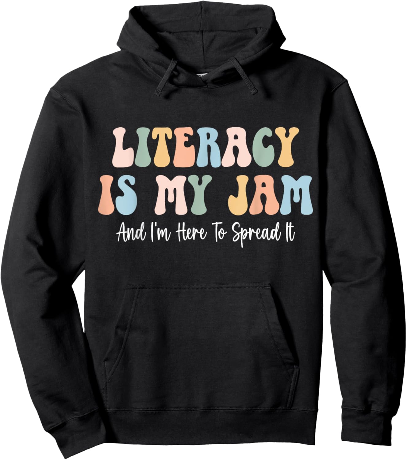 Literacy is My Jam Reading interventionist Literacy Teacher Hoodie - Hoodie | Black