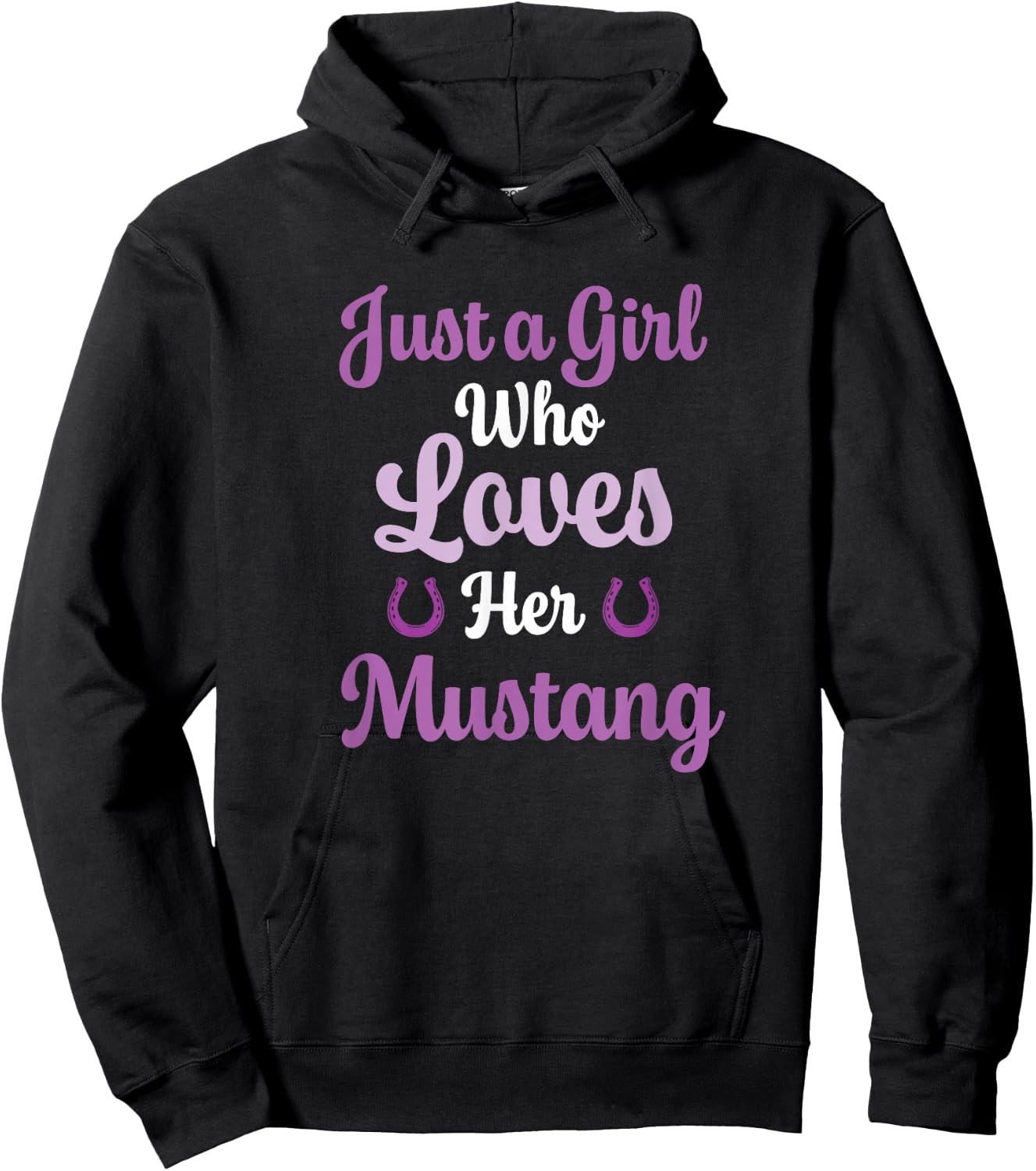 Just a Girl Who Loves Her Mustang Horse Hoodie - Hoodie | Black