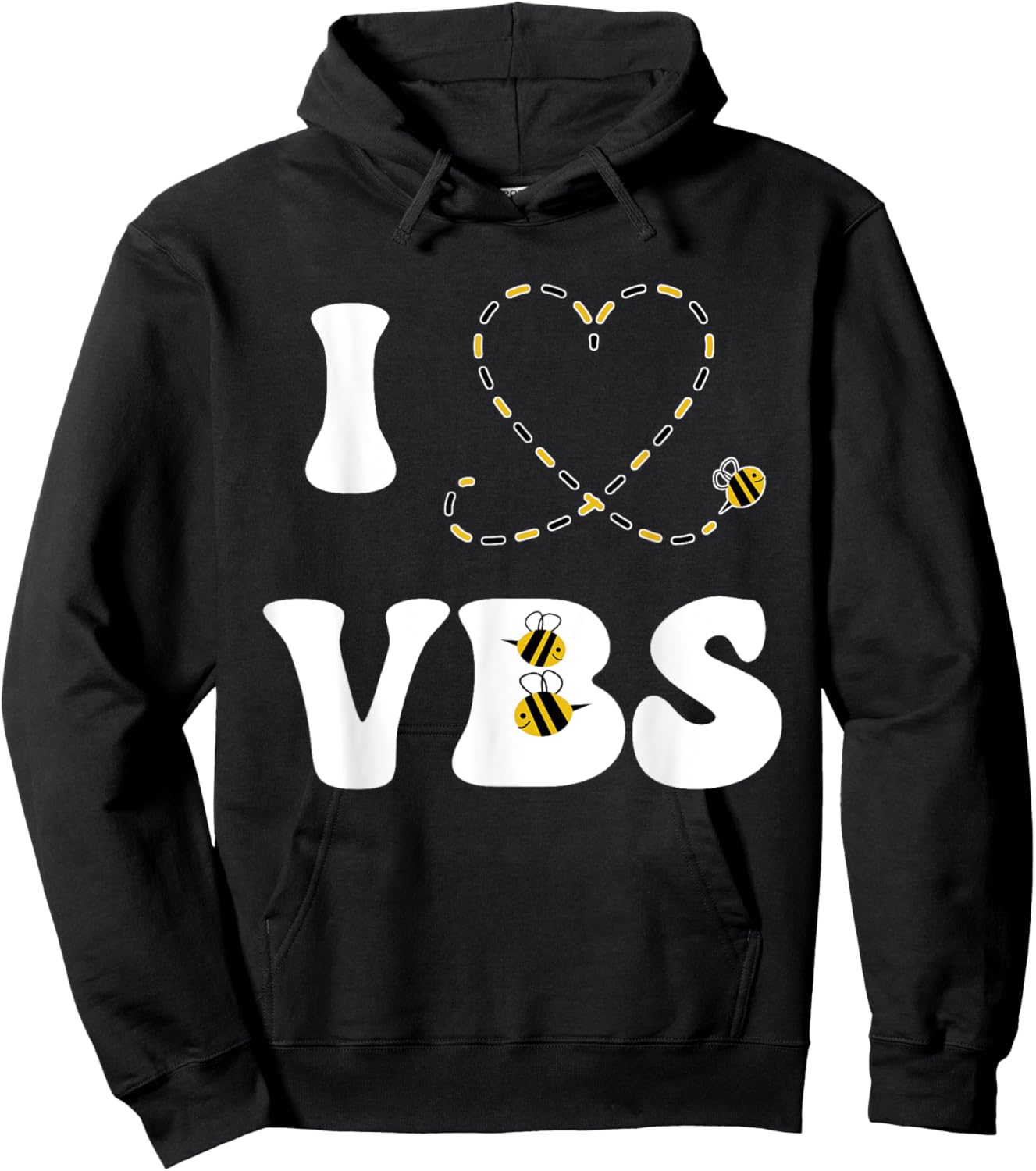 I Love VBS 2025 Vacation Bible School Bumble Bee VBS Team Hoodie - Hoodie | Black