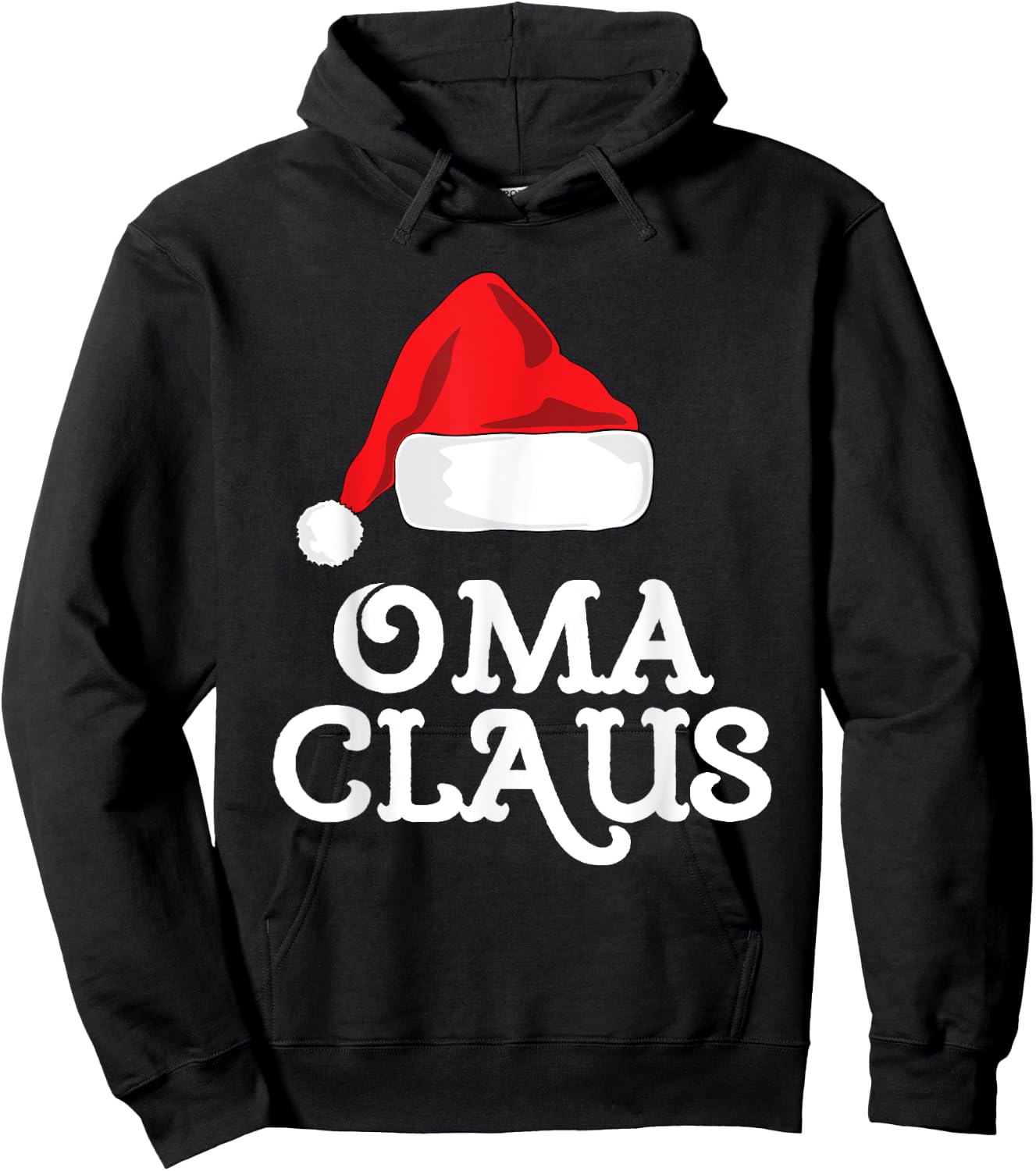 Oma Claus Christmas Santa's Hat Pajama Family Xmas Hoodie - Hoodie | Black
