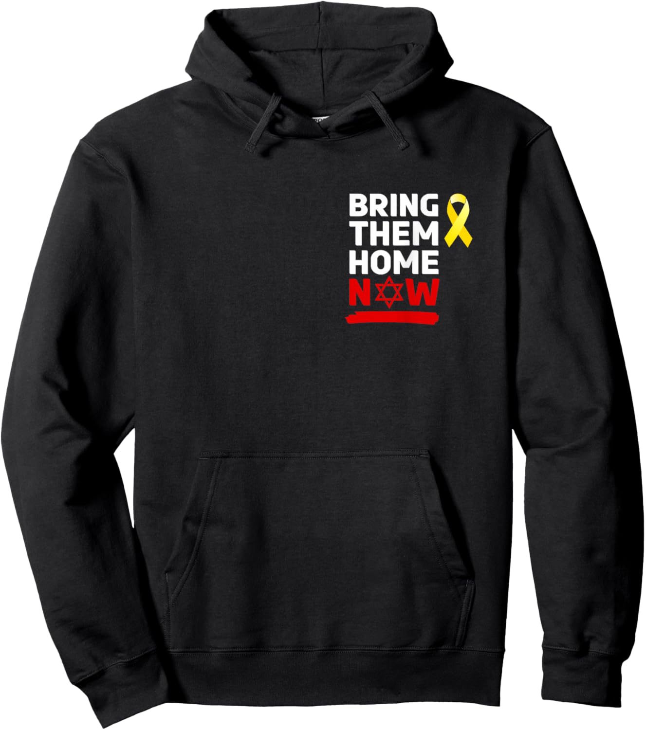 Israel Yellow Ribbon Symbol Bring Them Back Home NOW Hoodie - Hoodie | Black