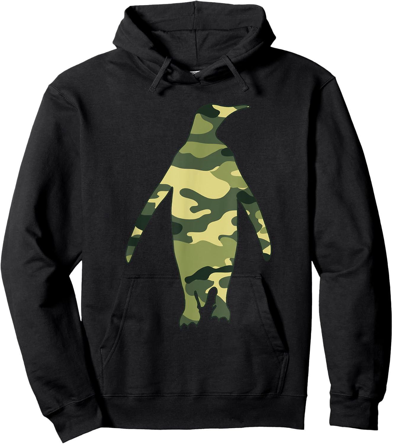 Military Penguin Camo Men Print US Bird Animal Veteran Gift Hoodie - Hoodie | Black