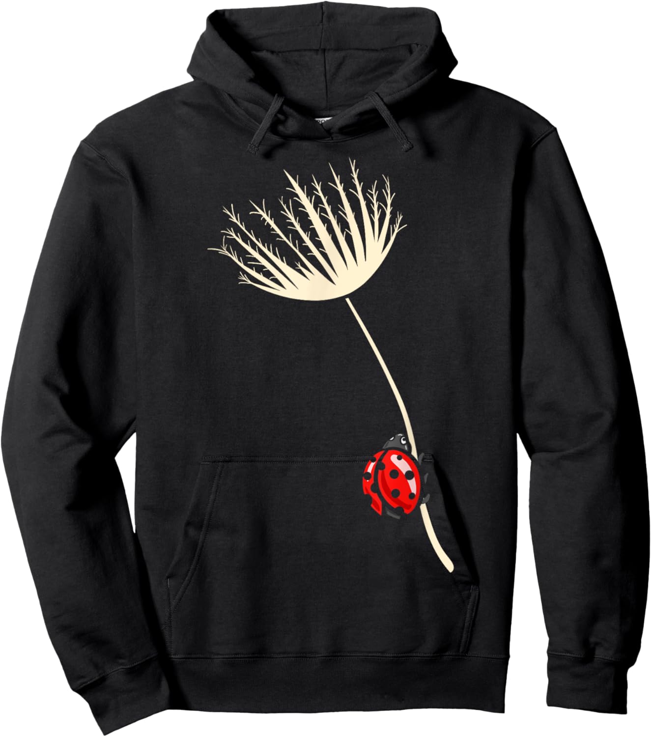 Ladybird, Dandelion, Ladybird Lover, Ladybird, Floral Hoodie - Hoodie | Black