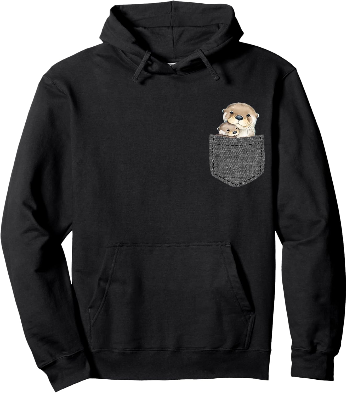 Otter in Brusttasche Otter Baby Hoodie - Hoodie | Black