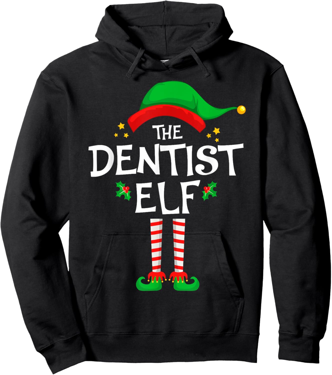 The Dentist Elf Christmas Family Matching Group Hoodie - Hoodie | Black