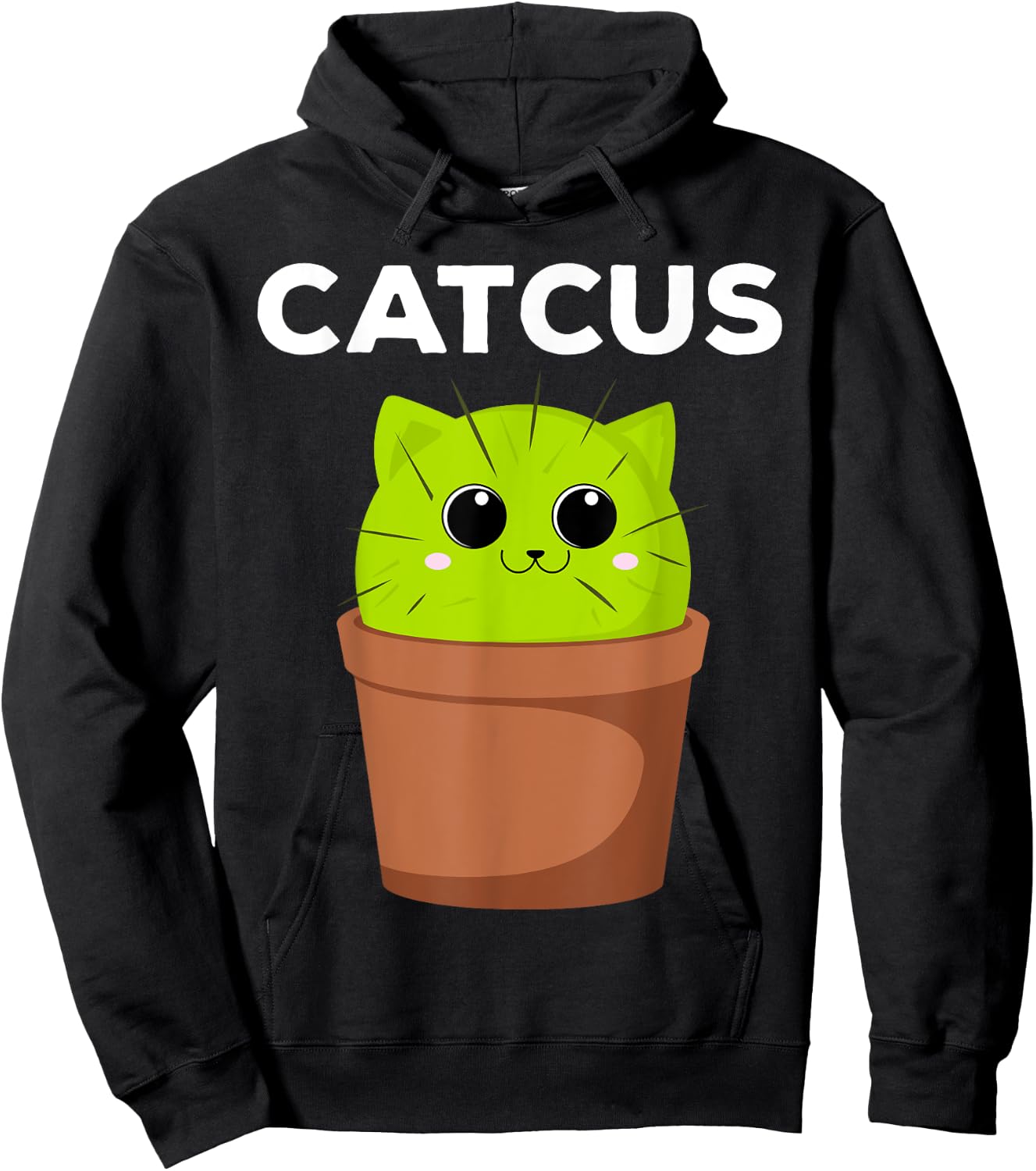 Catcus Funny Cat Pun Gift Cat Moms Cactus Hoodie - Hoodie | Black