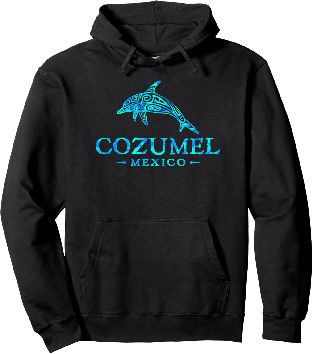 Cozumel Mexico Colorful Dolphin Cruise Vacation Souvenir Hoodie - Hoodie | Black
