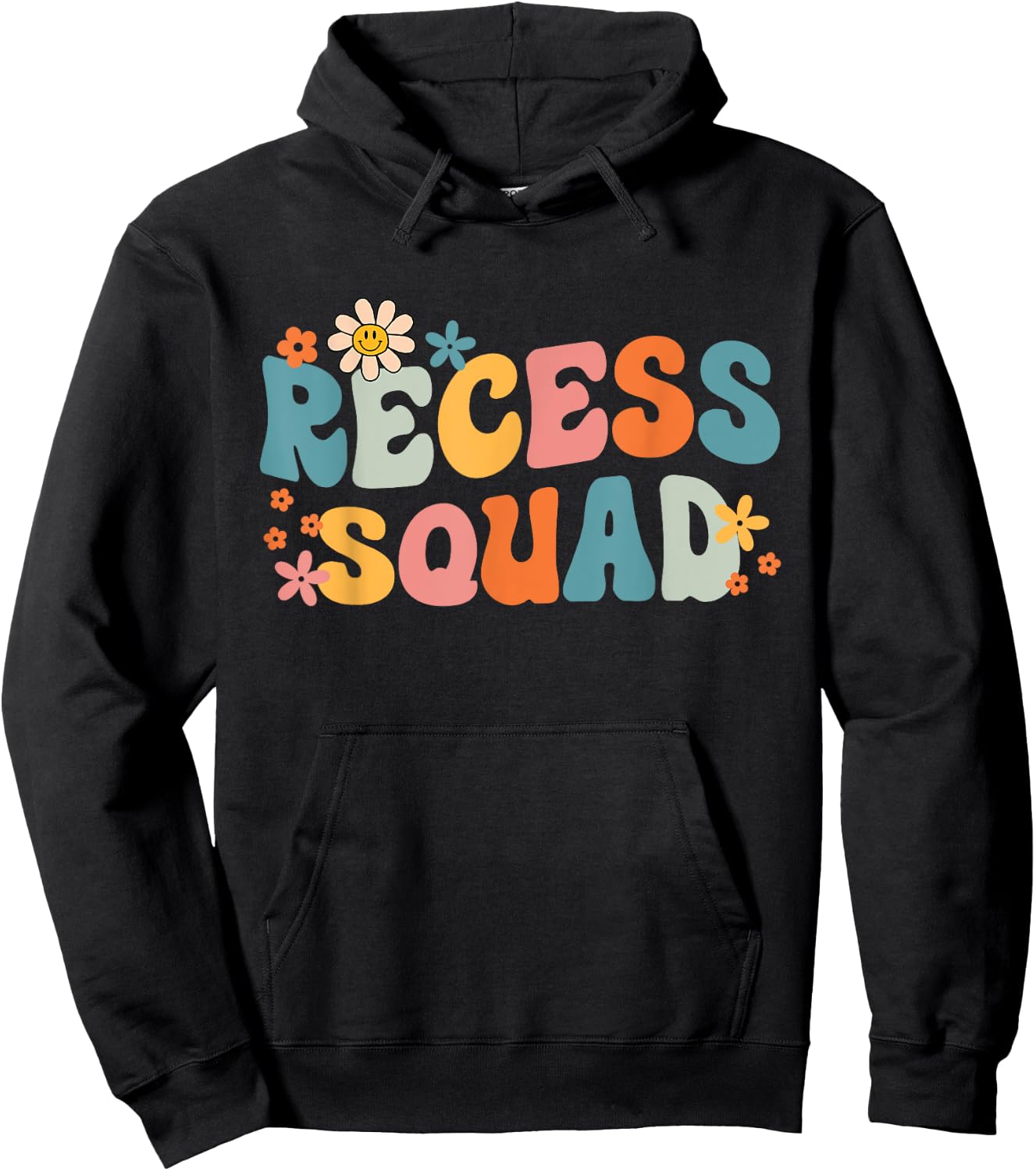 Recess Crew Squad Teachers Students Monitor Back to School Women Girls Kids Hoodie - Hoodie | Black