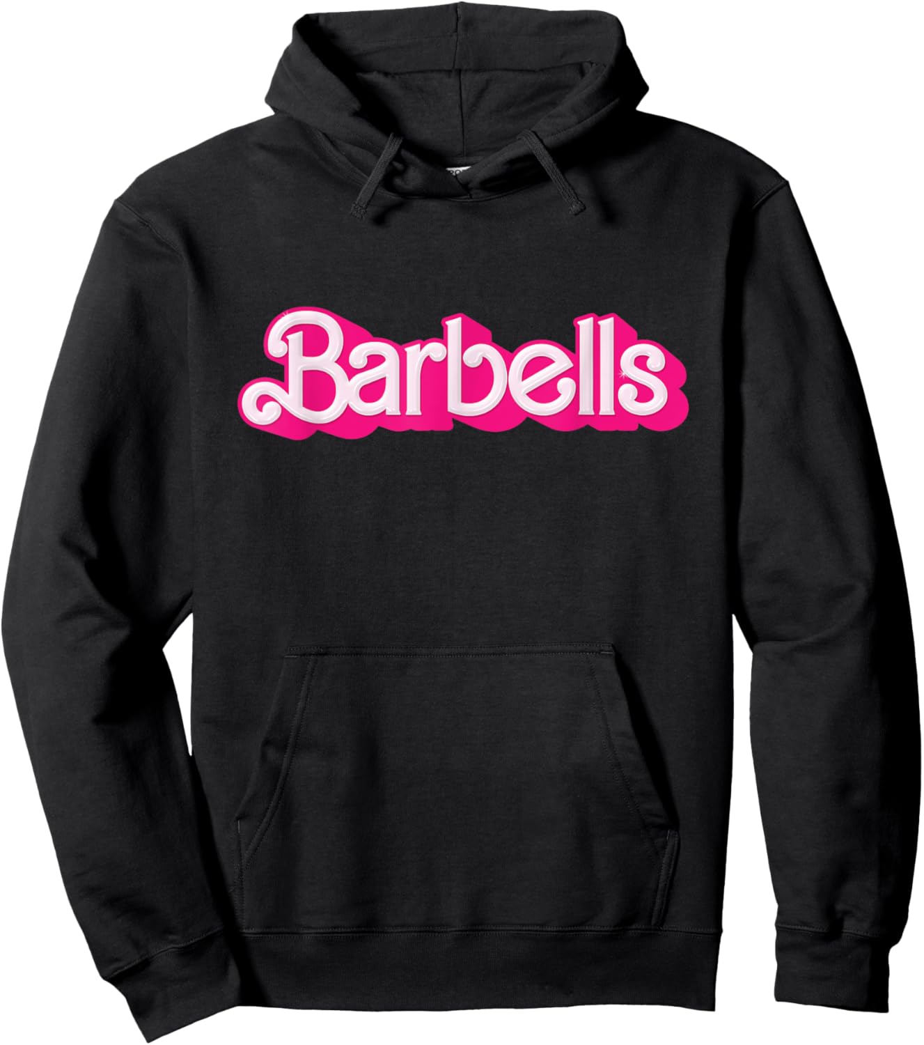 Barbells Pink Retro Gym Workout Classic Girl Gear Hoodie - Hoodie | Black