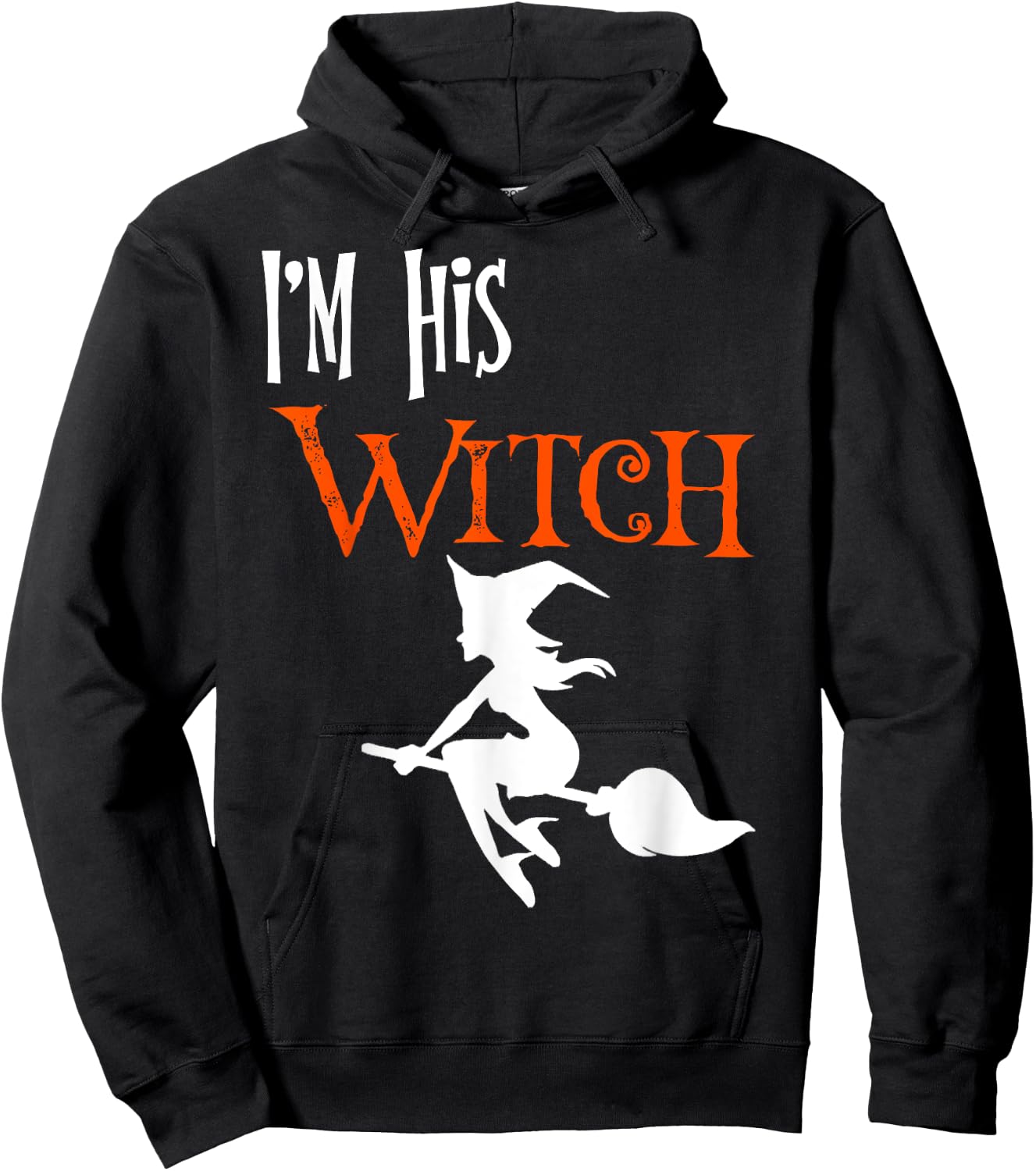 Matching Halloween I'm his Witch/I'm her Boo Couples Costume Hoodie - Hoodie | Black