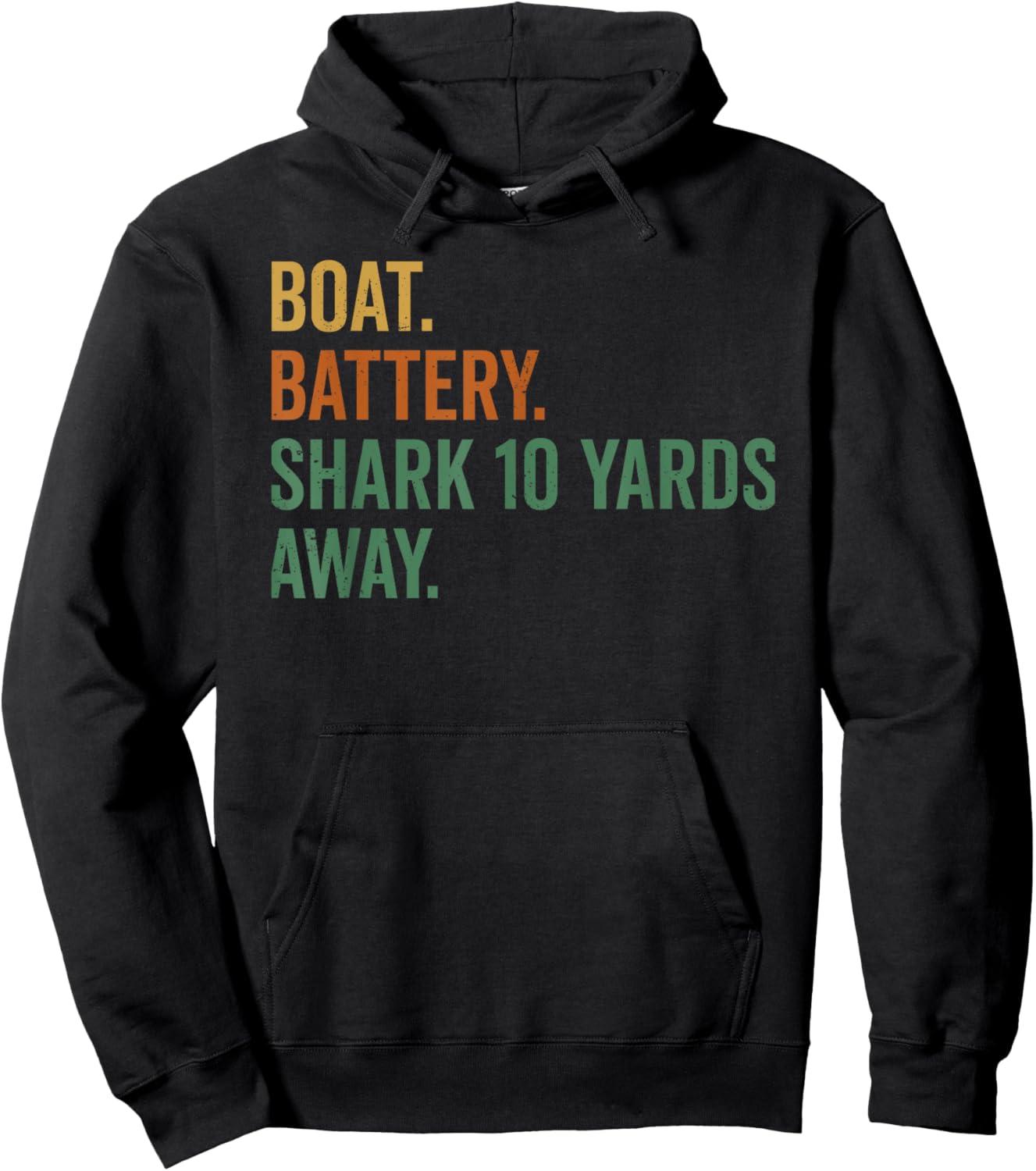 Trump Electric Boat Battery Shark 10 Yards Away Meme Hoodie - Hoodie | Black