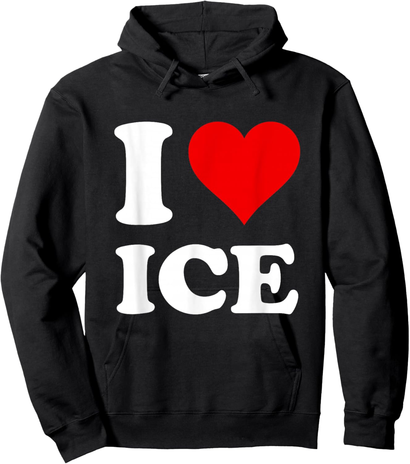 Red Heart I Love Ice Hoodie - Hoodie | Black