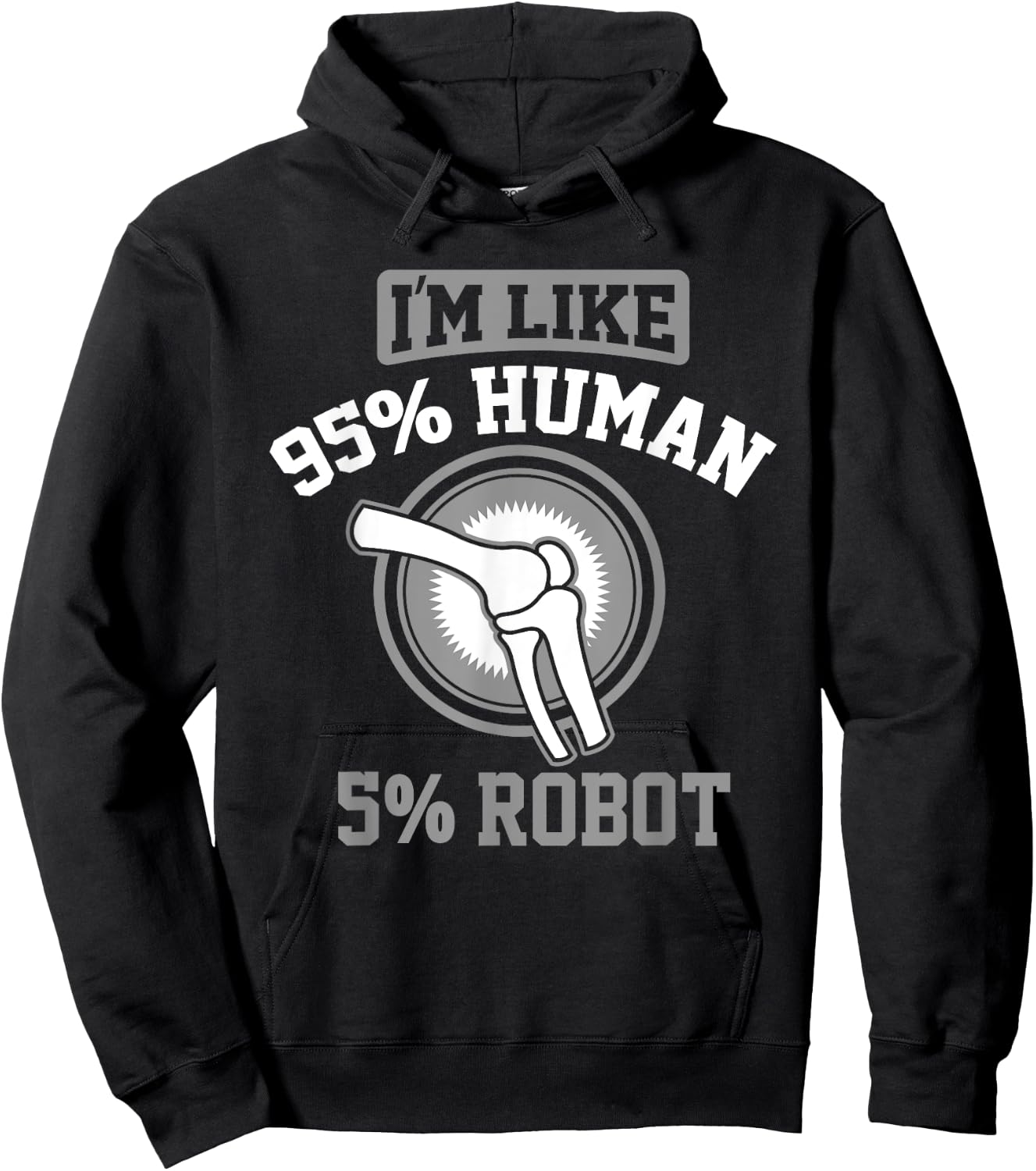 Funny Titanium Knee Replacement Bionic Surgery Get Well Gift Hoodie - Hoodie | Black