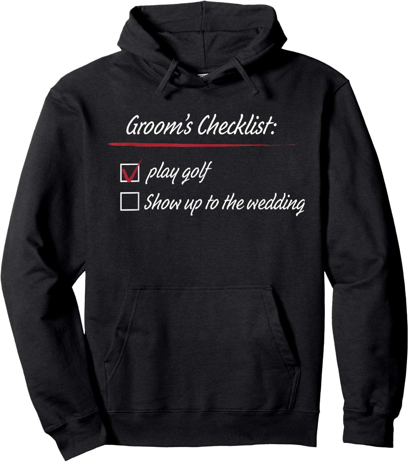 Groom's Checklist Golf Wedding Hoodie - Hoodie | Black