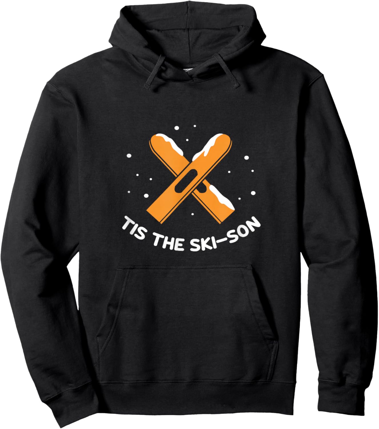Skiing Tis The Ski-Son Skier Winter Sports Skis Season Hoodie - Hoodie | Black