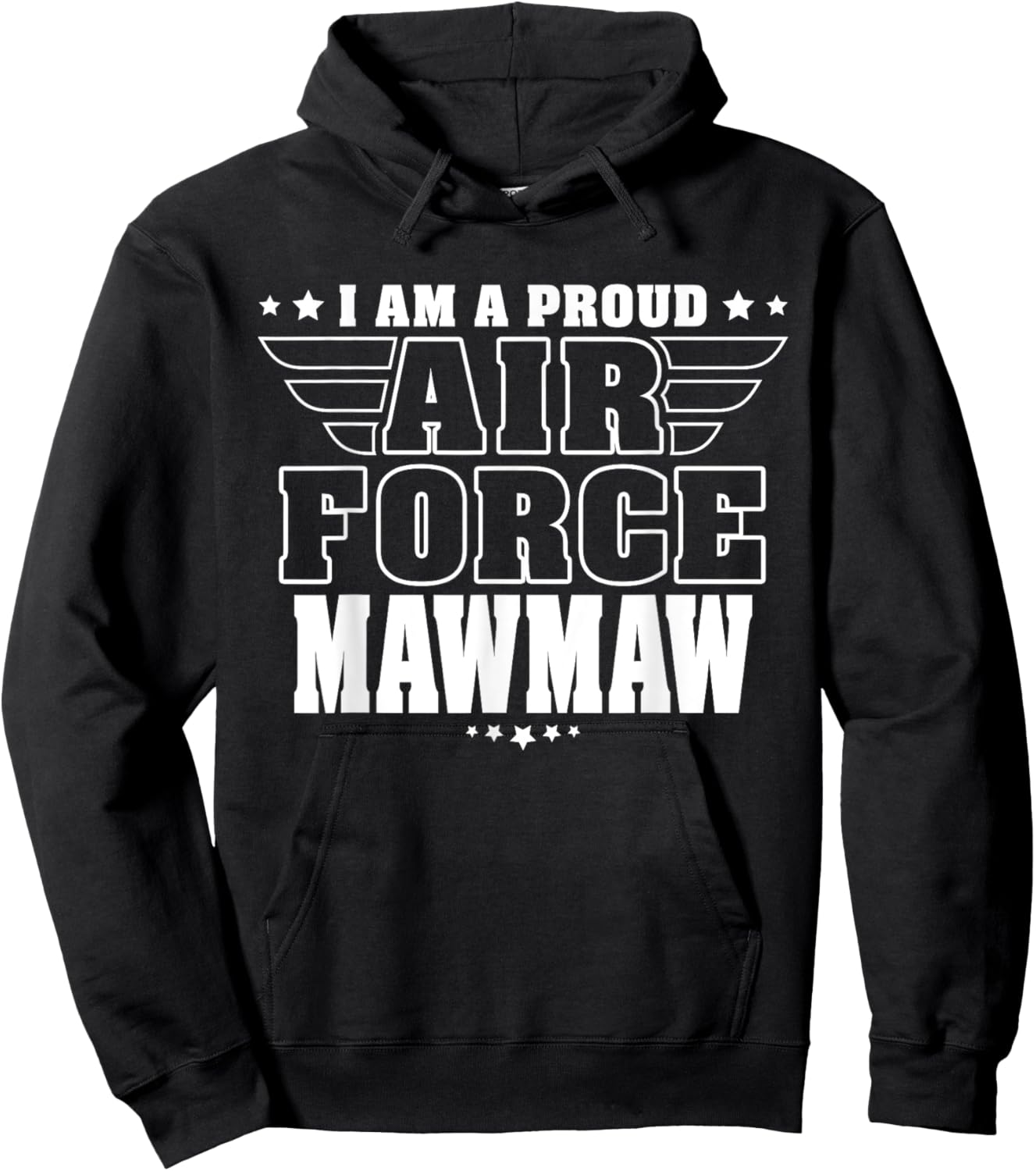 Proud Air Force Mawmaw Patriotic Pride Military Grandma Women Men Hoodie - Hoodie | Black