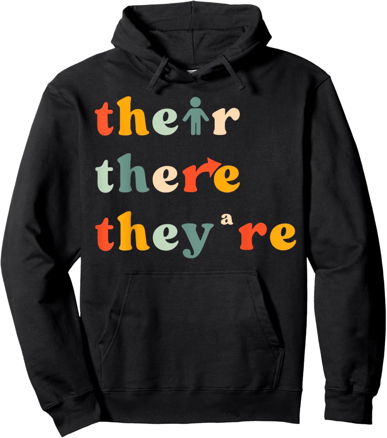 There Their They're English Grammar Teacher Back To School Hoodie - Hoodie | Black