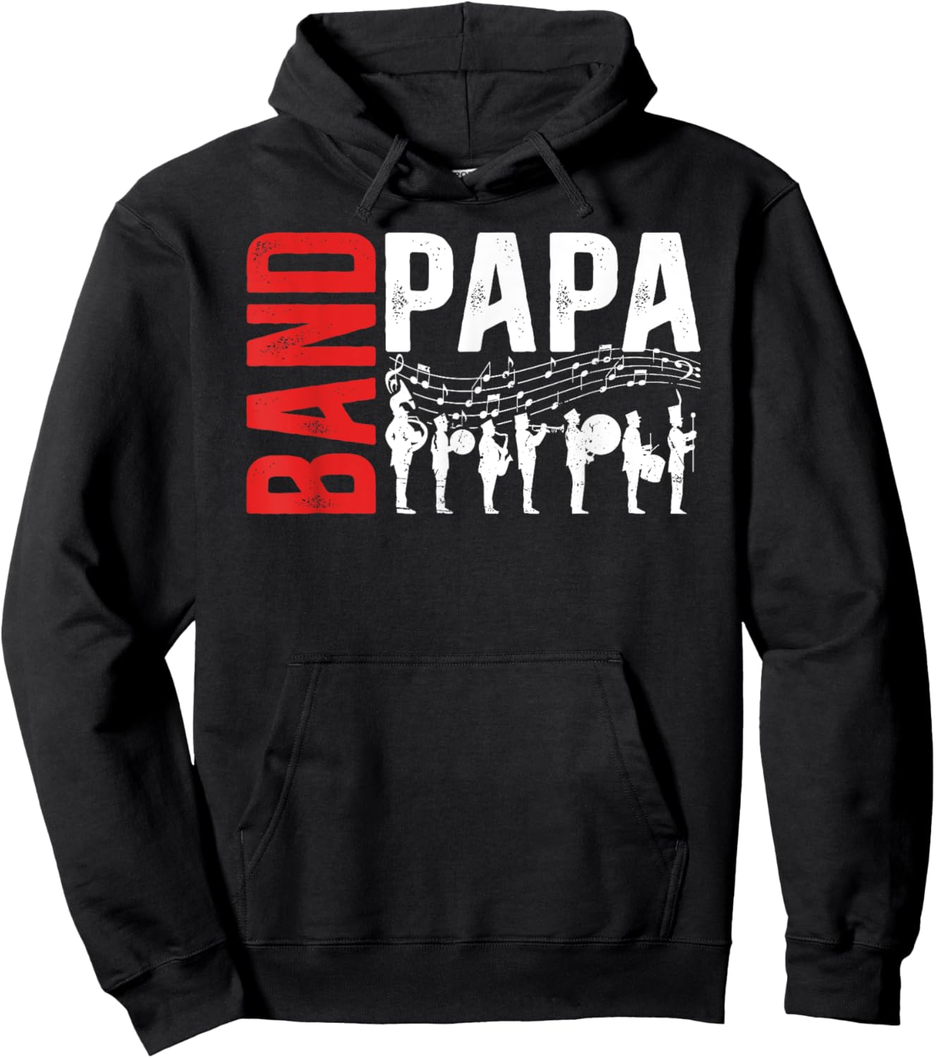Band Papa Proud Marching Band Papa Grandpa Hoodie - Hoodie | Black