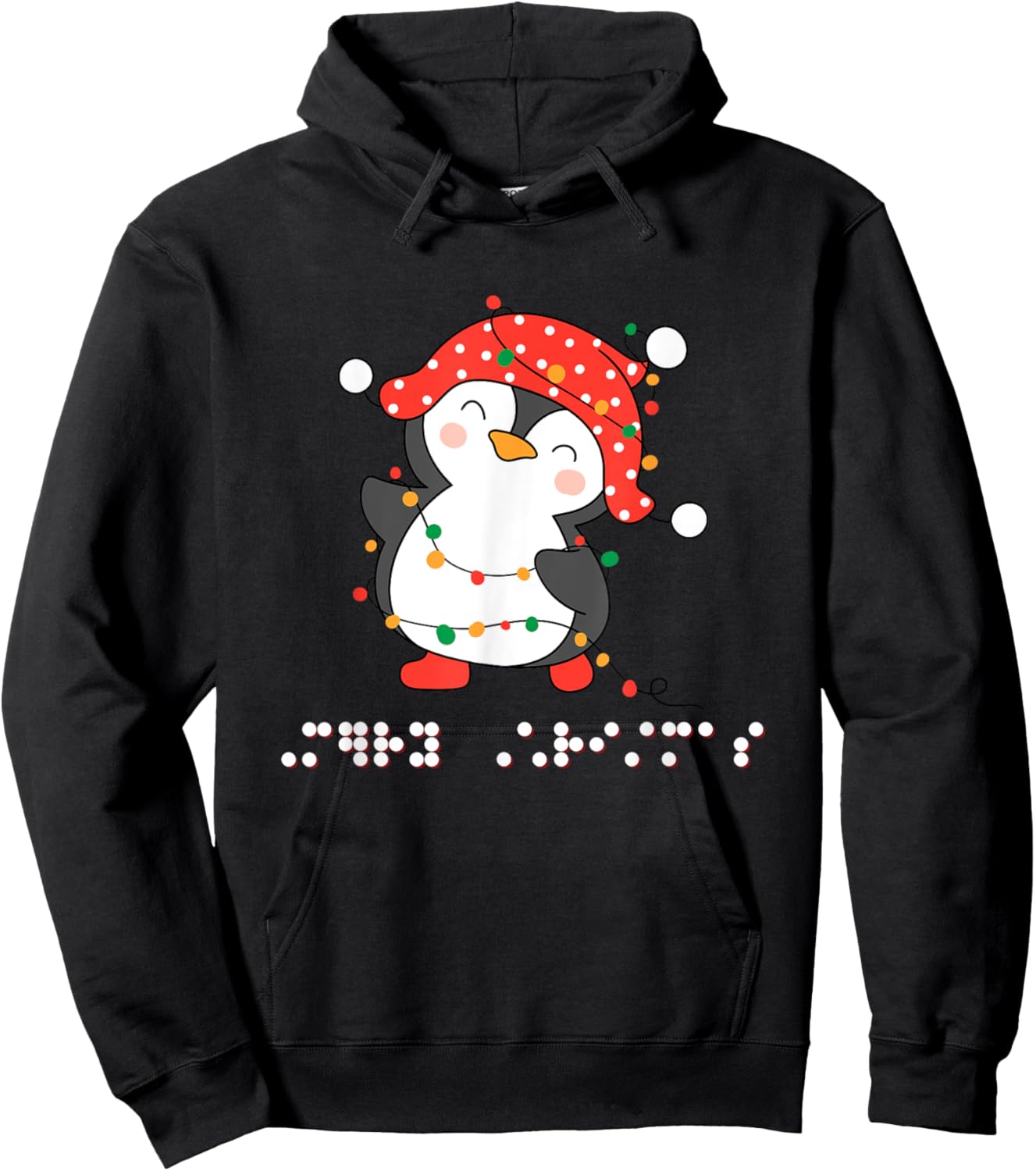 Sim Braille Christmas Clothing Accessories Kids Teacher TVI Hoodie - Hoodie | Black