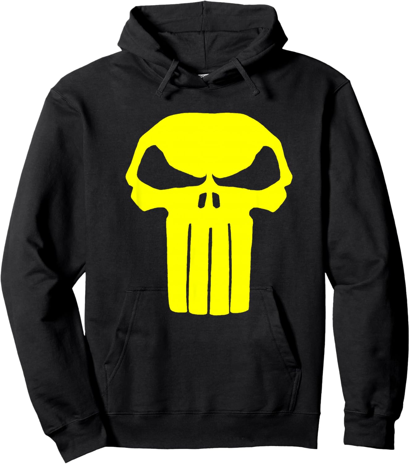 Marvel Punisher Yellow Skull Vintage Chest Logo Hoodie - Hoodie | Black