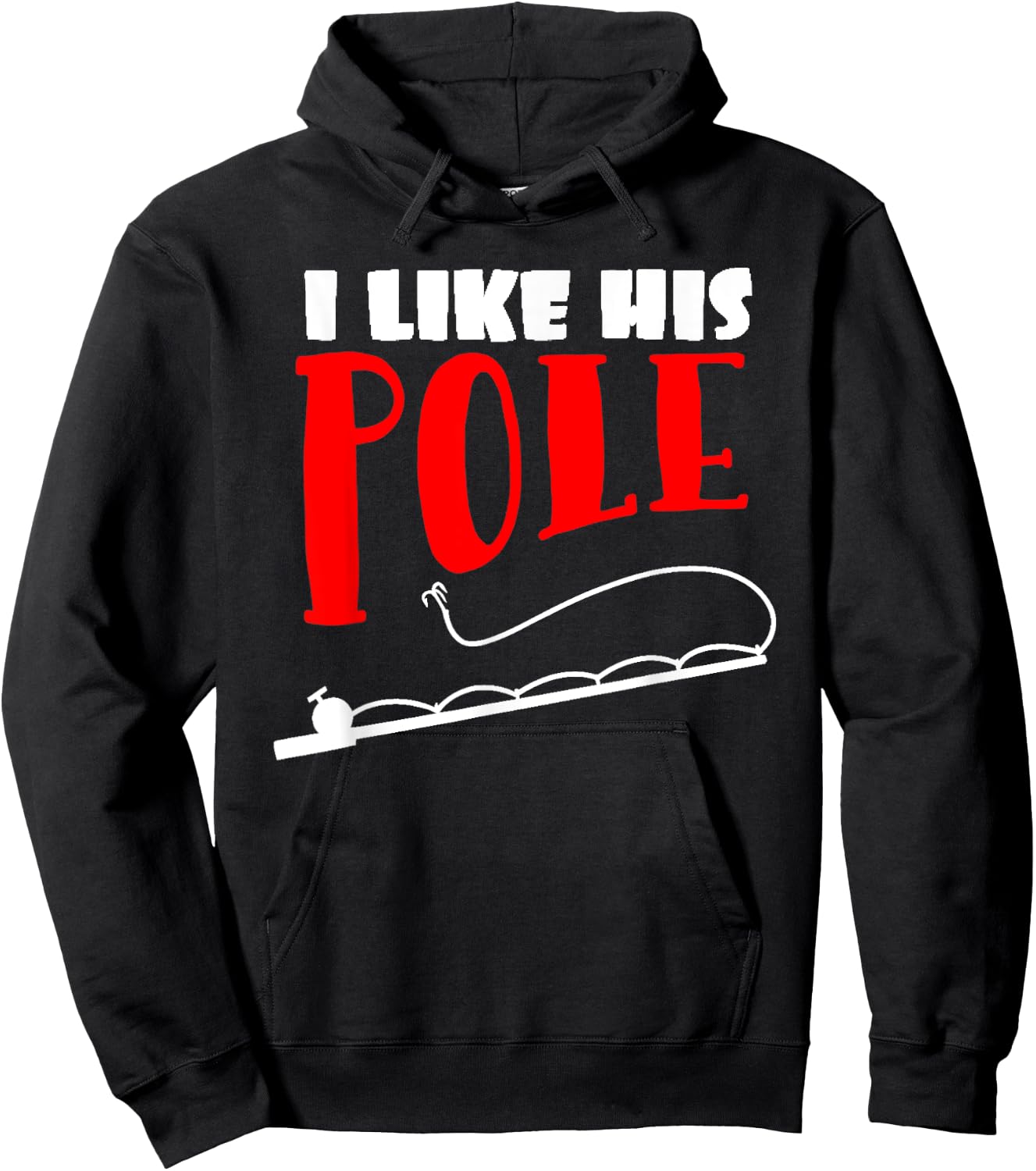 Women's I Like His Pole Funny Fishing Couples Gifts Hoodie - Hoodie | Black