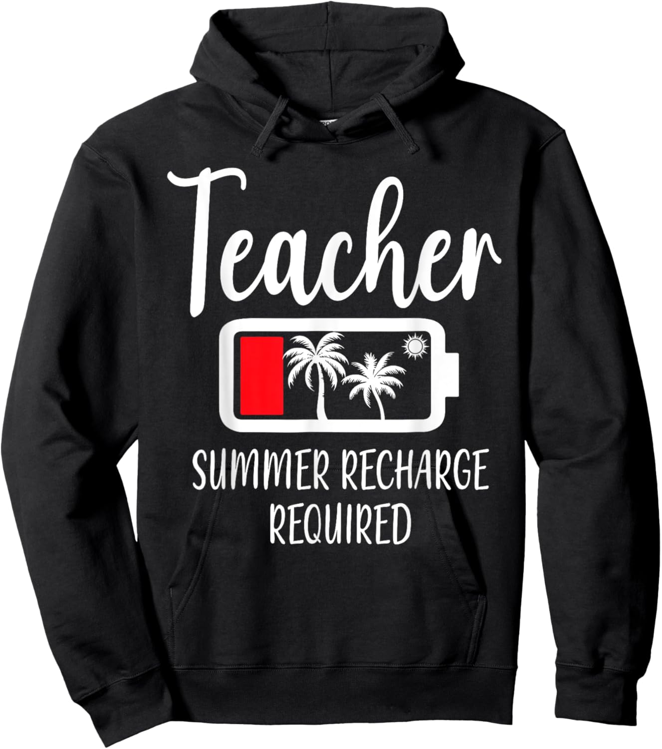 Teacher Summer Recharge Required Last day School Women Hoodie - Hoodie | Black