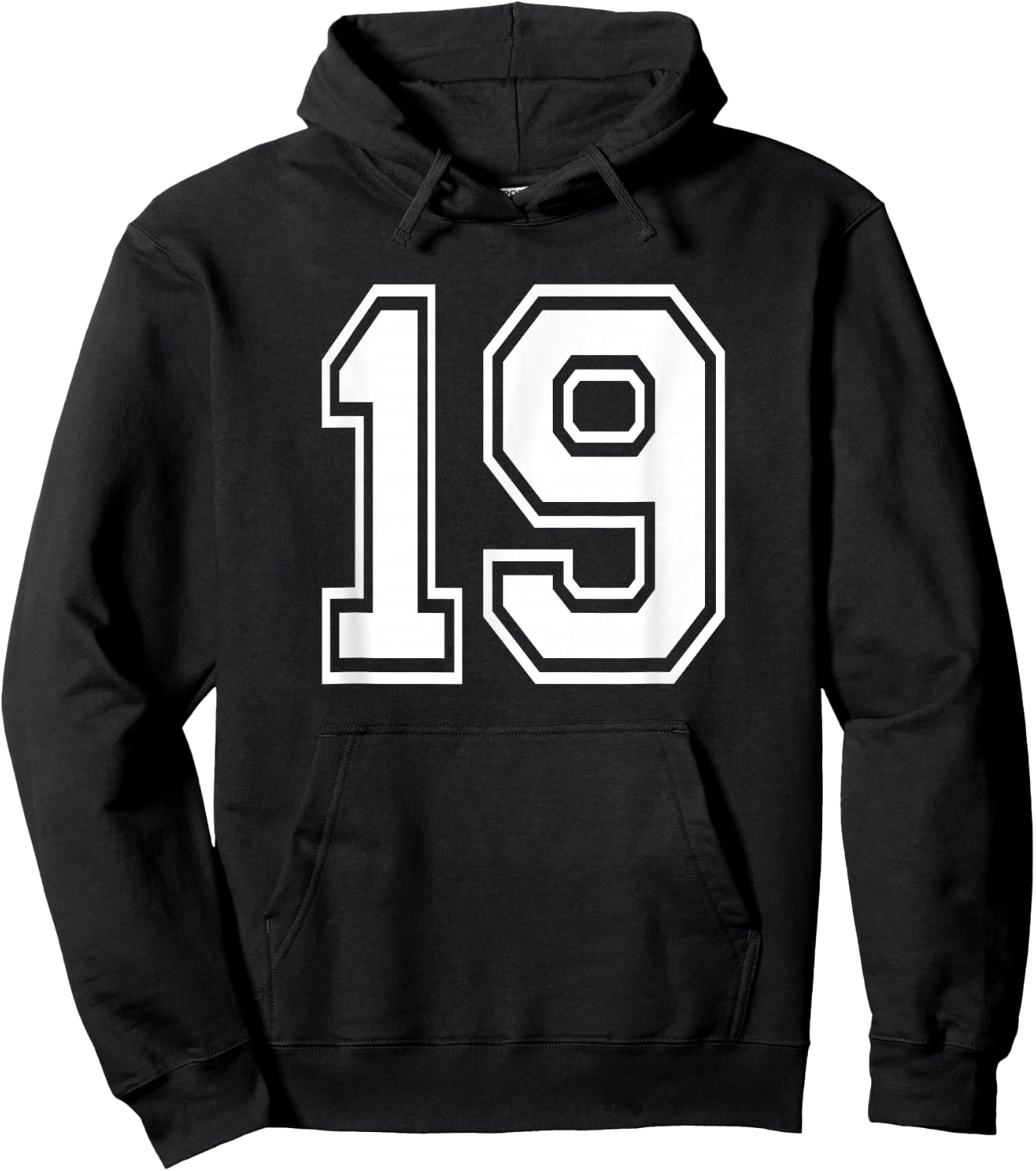 Number 19 Birthday Gift Sports Player Team Numbered Jersey Hoodie - Hoodie | Black