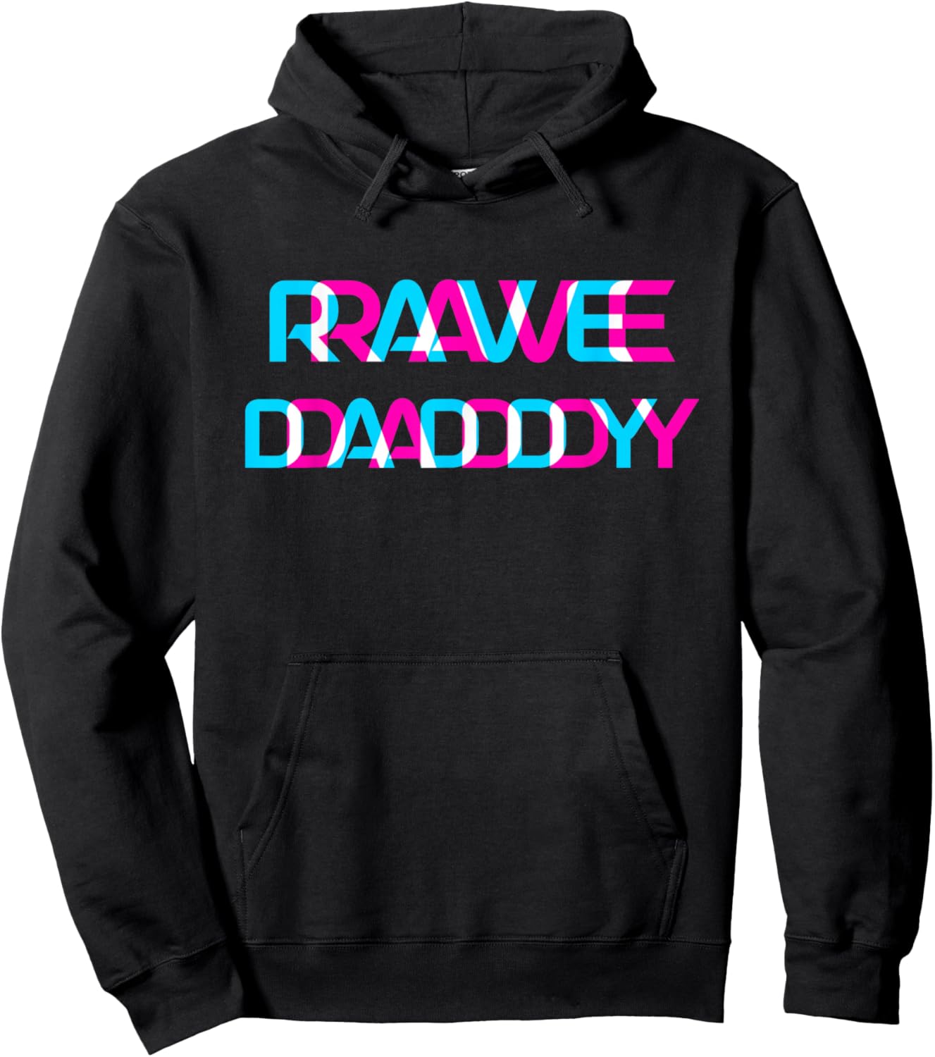 Rave Daddy EDM Music Festival Glitch Optical Illusion Trippy Hoodie - Hoodie | Black