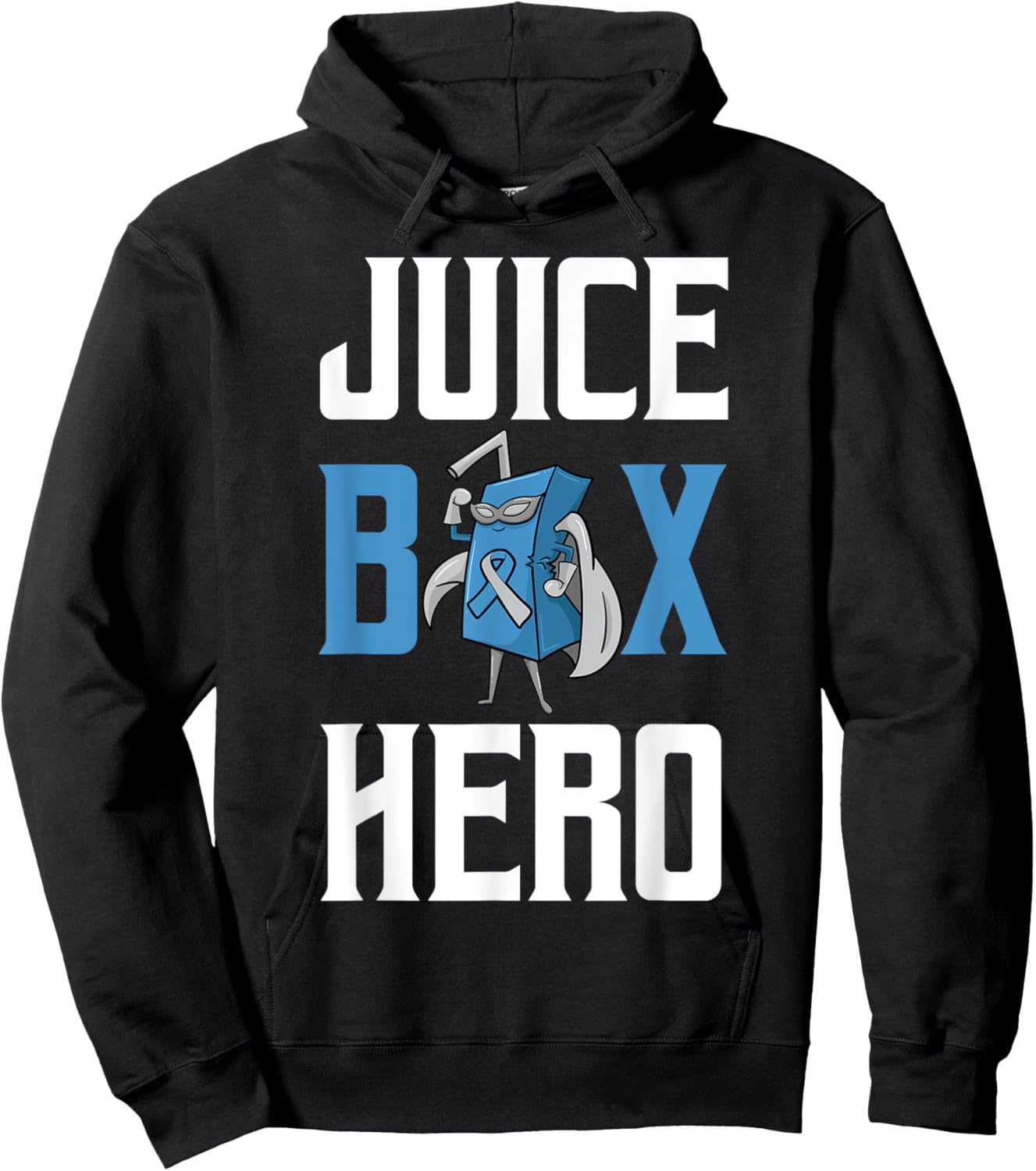Juice Box Hero Diabetes Blue Ribbon Endocrinologist Diabetic Hoodie - Hoodie | Black