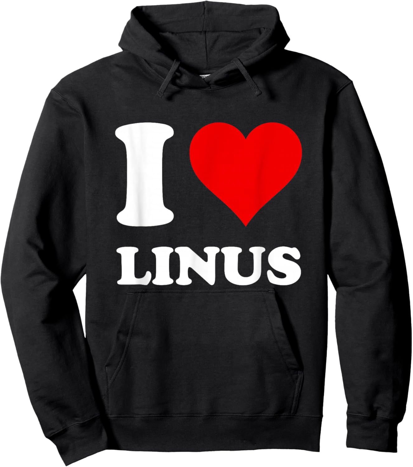 Red Heart I Love Linus Hoodie - Hoodie | Black