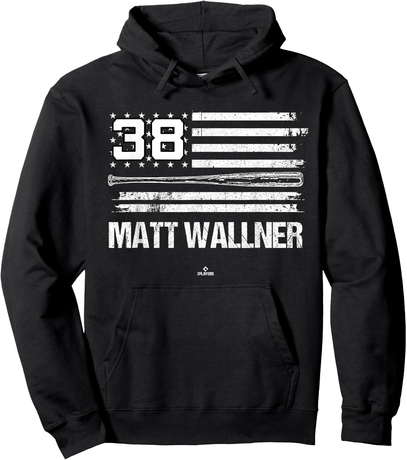USA Flag Bat Matt Wallner Minnesota Baseball MLBPA Hoodie - Hoodie | Black