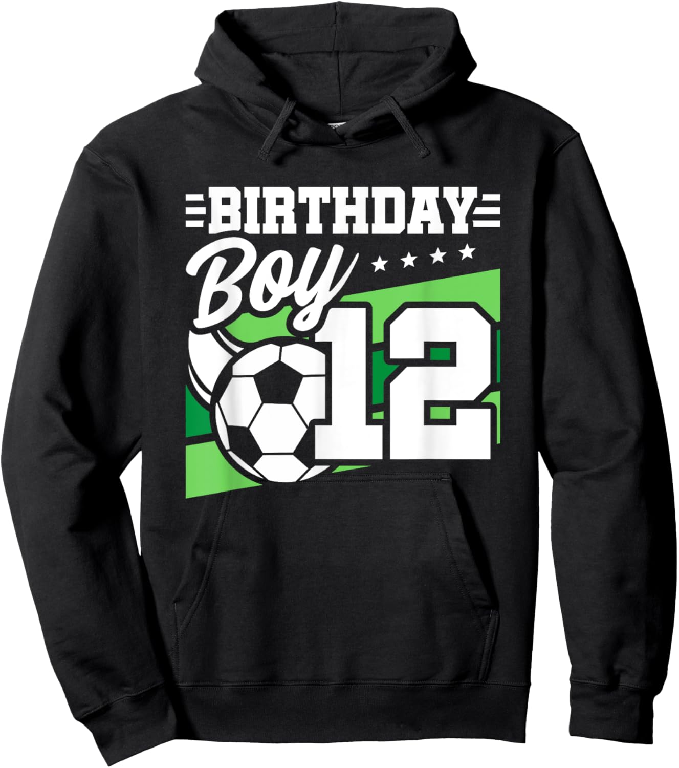 Soccer Birthday Party - 12 Year Old Boy - 12th Birthday Hoodie - Hoodie | Black