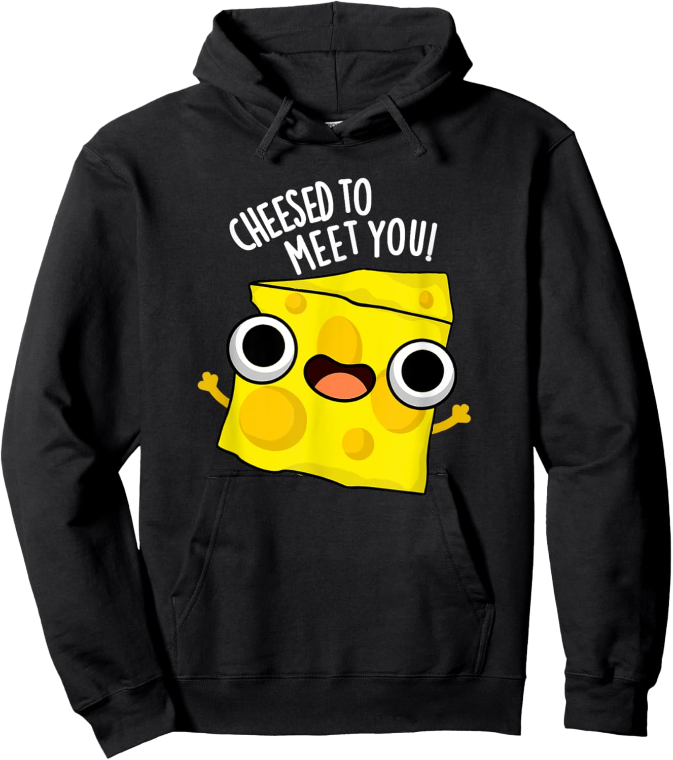 Cheesed To Meet You Funny Cheese Pun Hoodie - Hoodie | Black