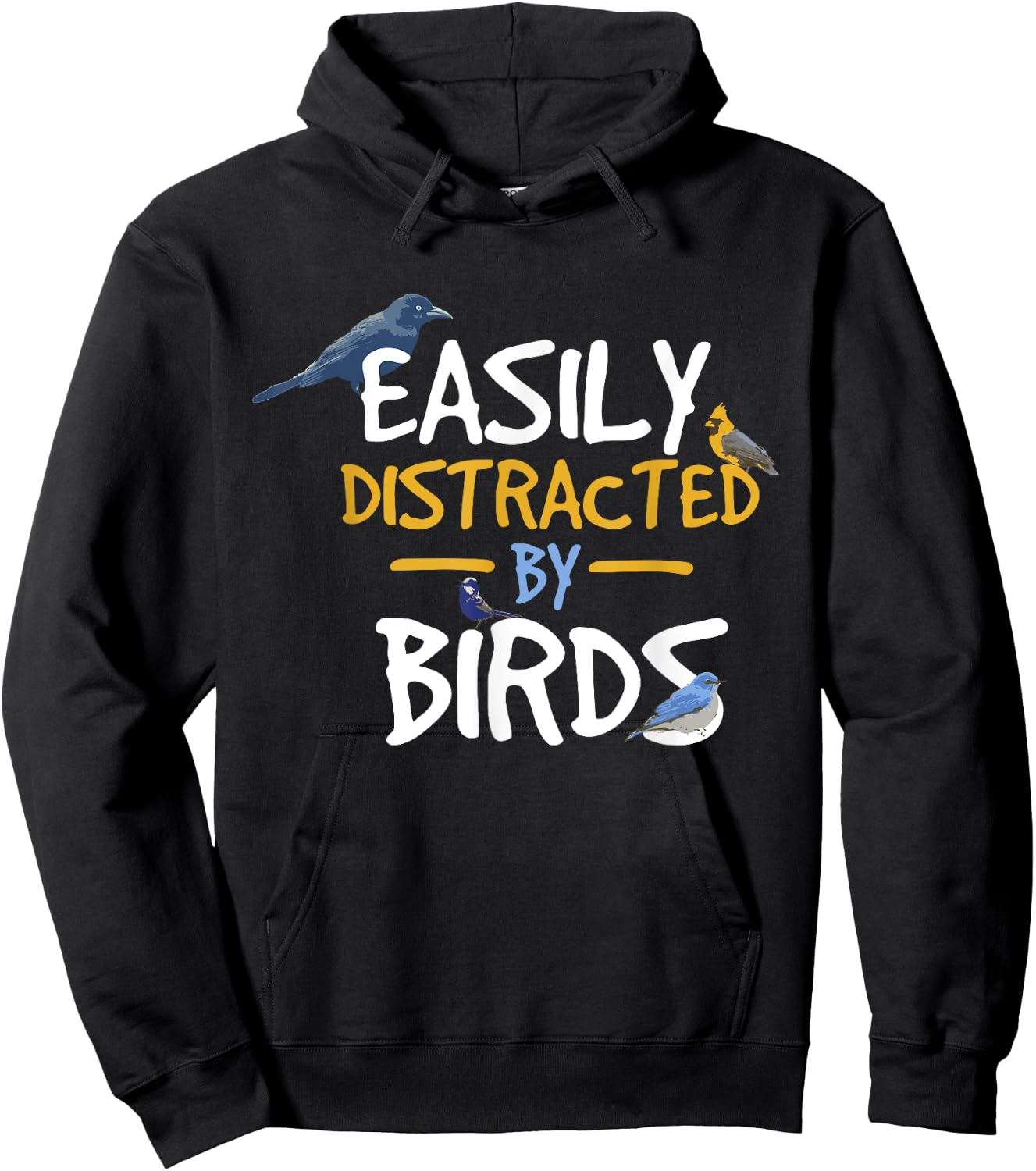 Easily Distracted By Birds Funny Bird Watcher Hoodie - Hoodie | Black