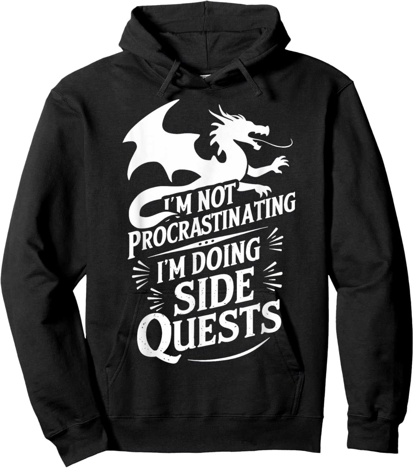 I'm Not Procrastinating I'm Doing Side Quests - RPG Gamer , Small, Black Hoodie - Hoodie | Black