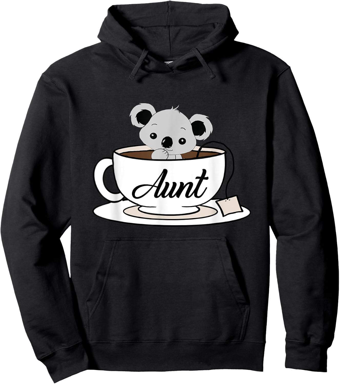 Koala Tea Aunt Tea Lover Gift Funny Koala Hoodie - Hoodie | Black