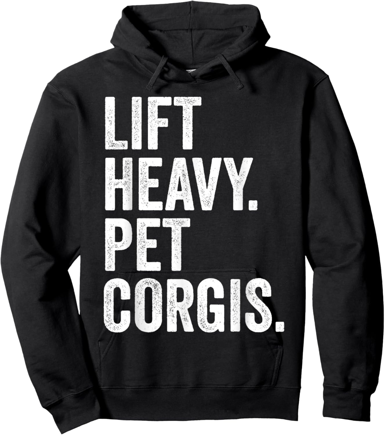 Lift Heavy Pet Corgis Funny Gym Workout Weight Lifter Hoodie - Hoodie | Black