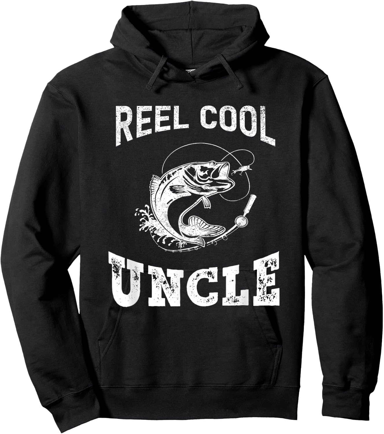 reel cool Uncle fisherman father's day Fishing gifts men Hoodie - Hoodie | Black
