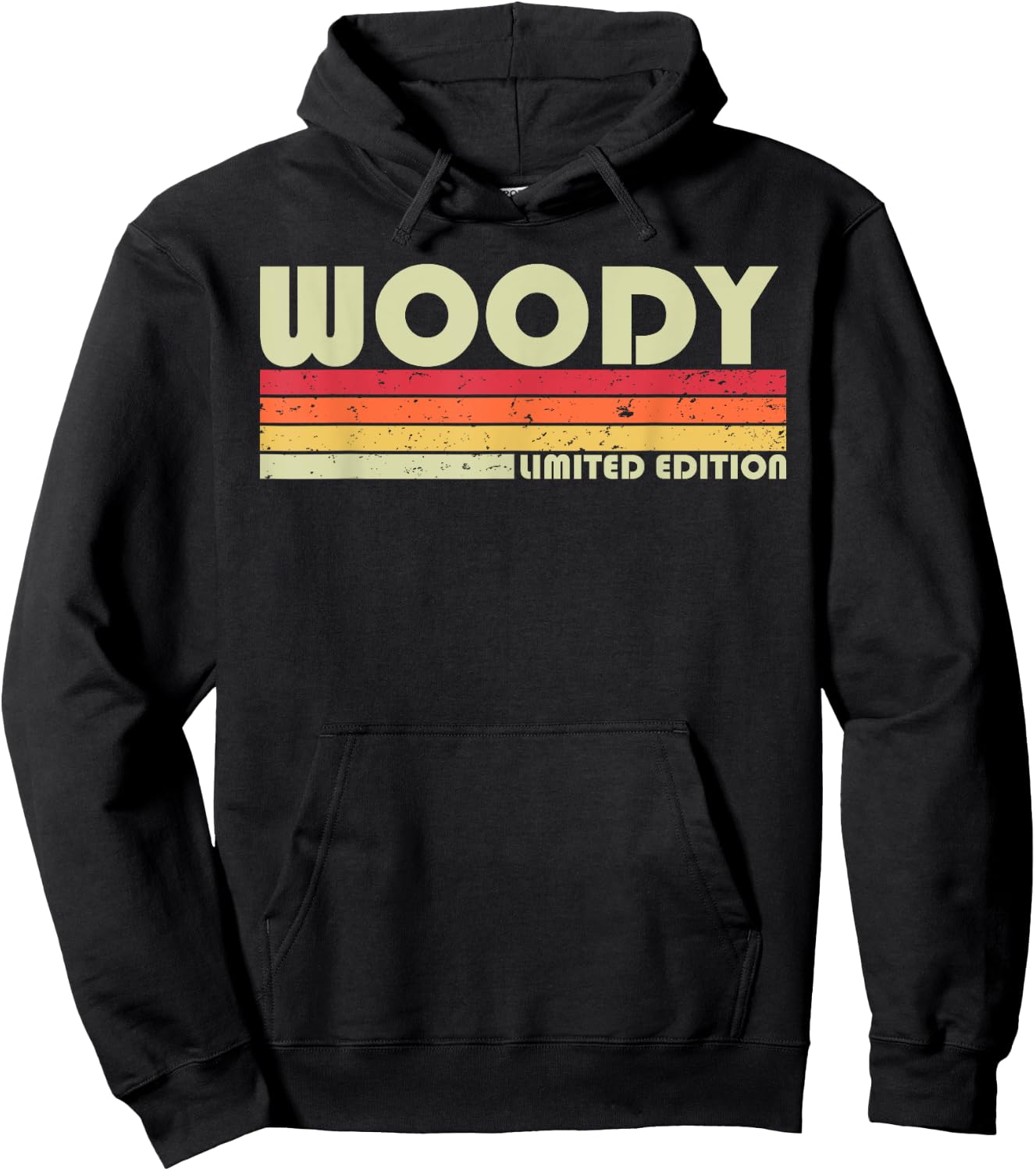 WOODY Surname Funny Retro Vintage 80s 90s Birthday Reunion Hoodie - Hoodie | Black