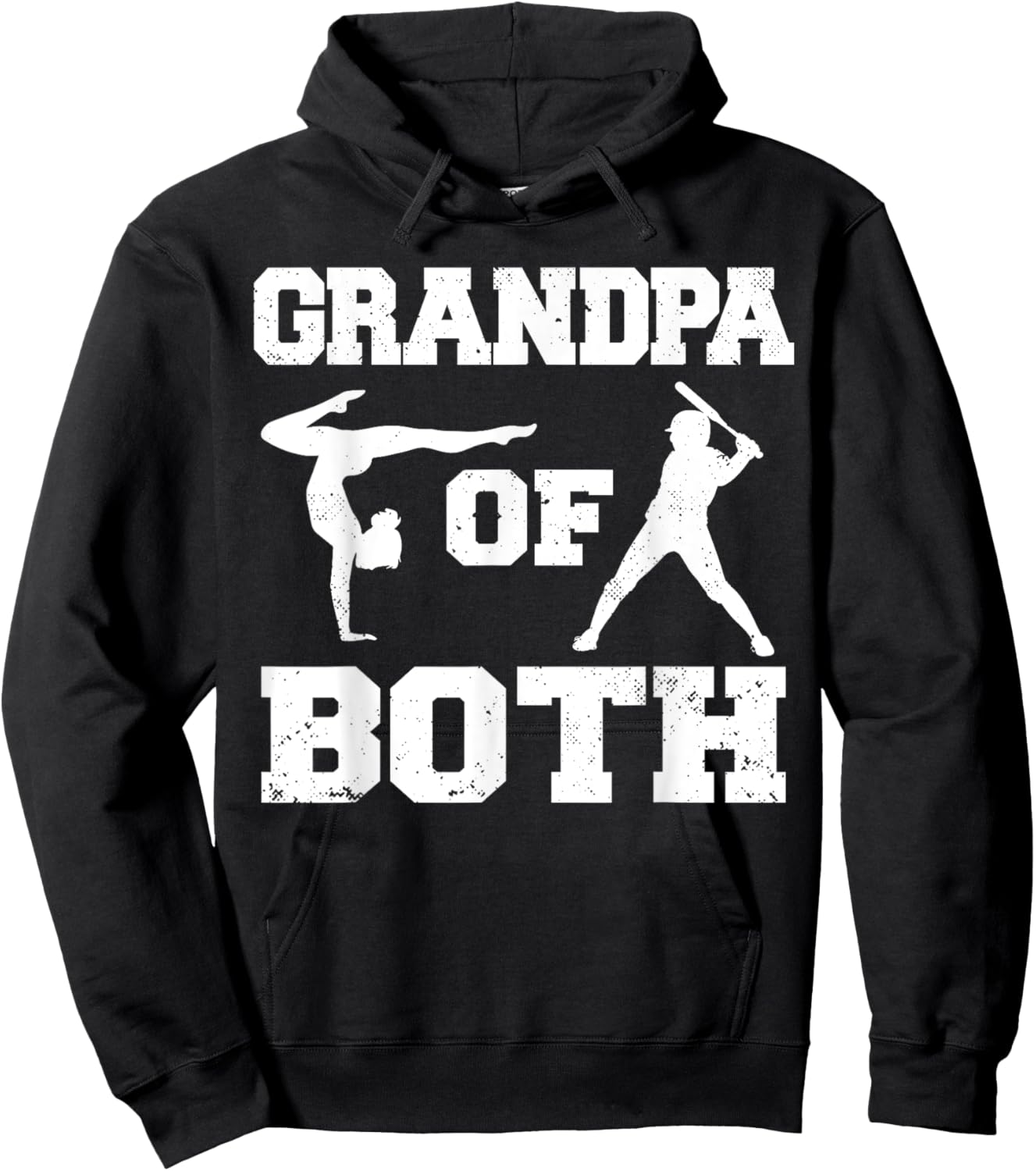Grandpa Of Both Funny Baseball and Gymnastics Grandpa Hoodie - Hoodie | Black